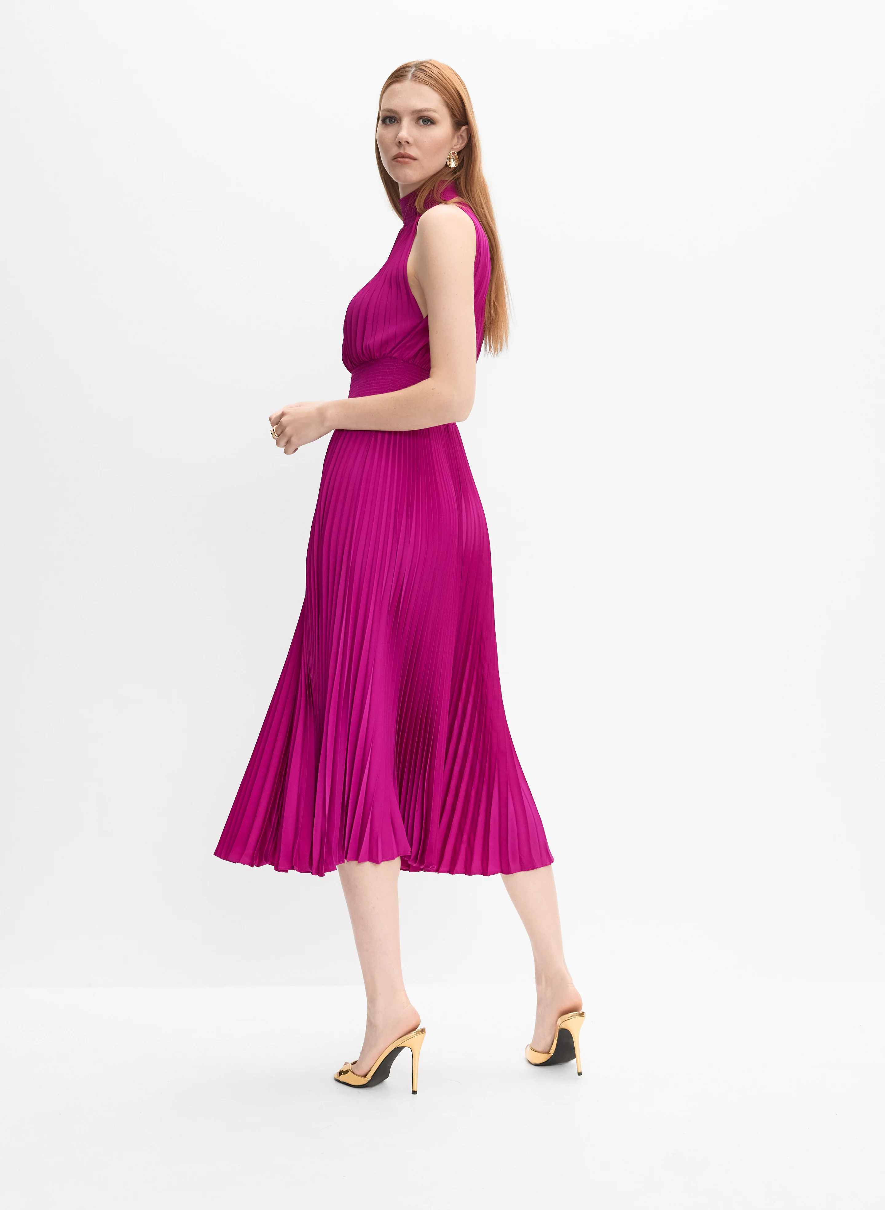 Plissé Satin Dress - Image 3