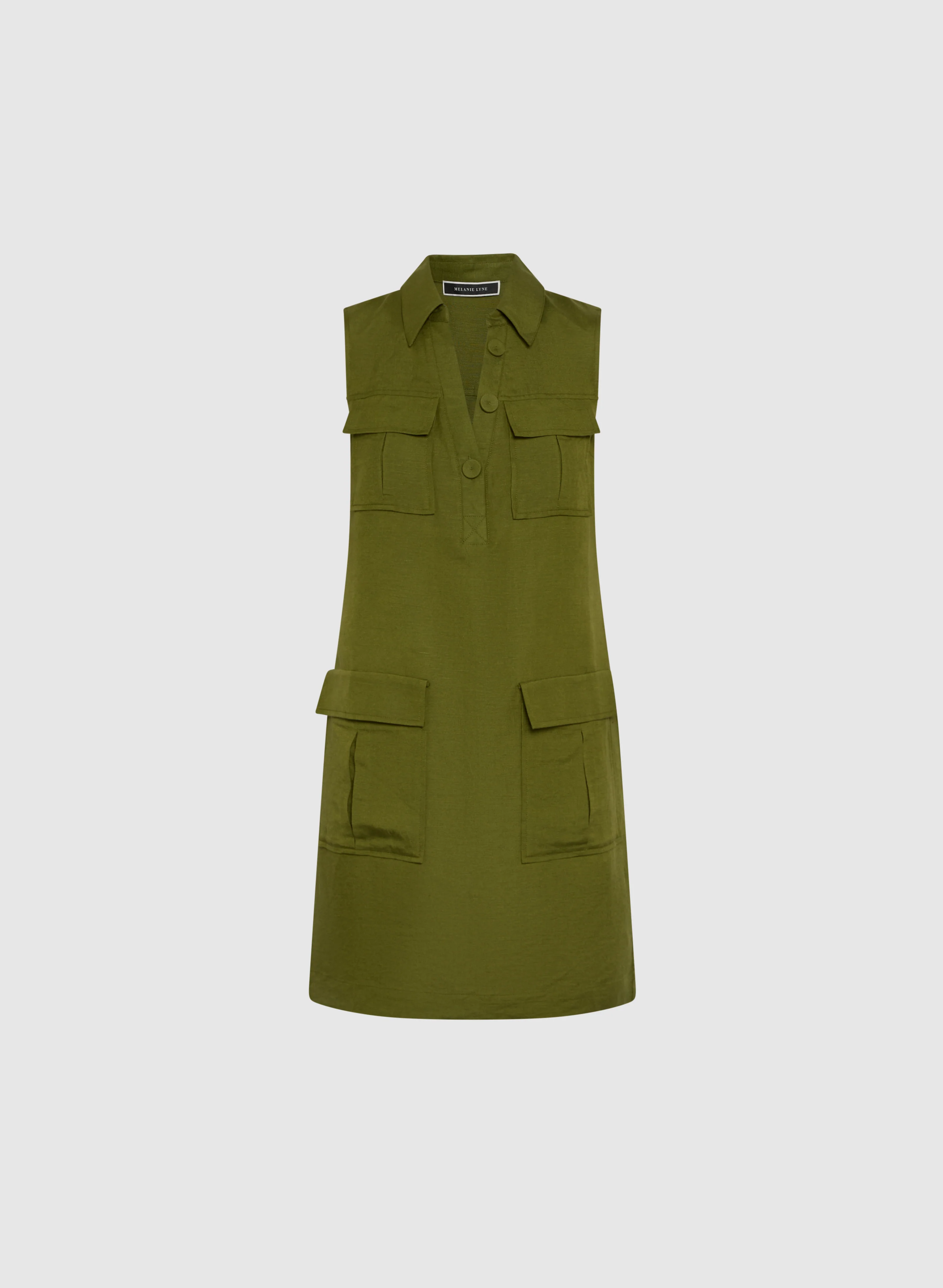 Linen Pocket Detail Dress - Image 5