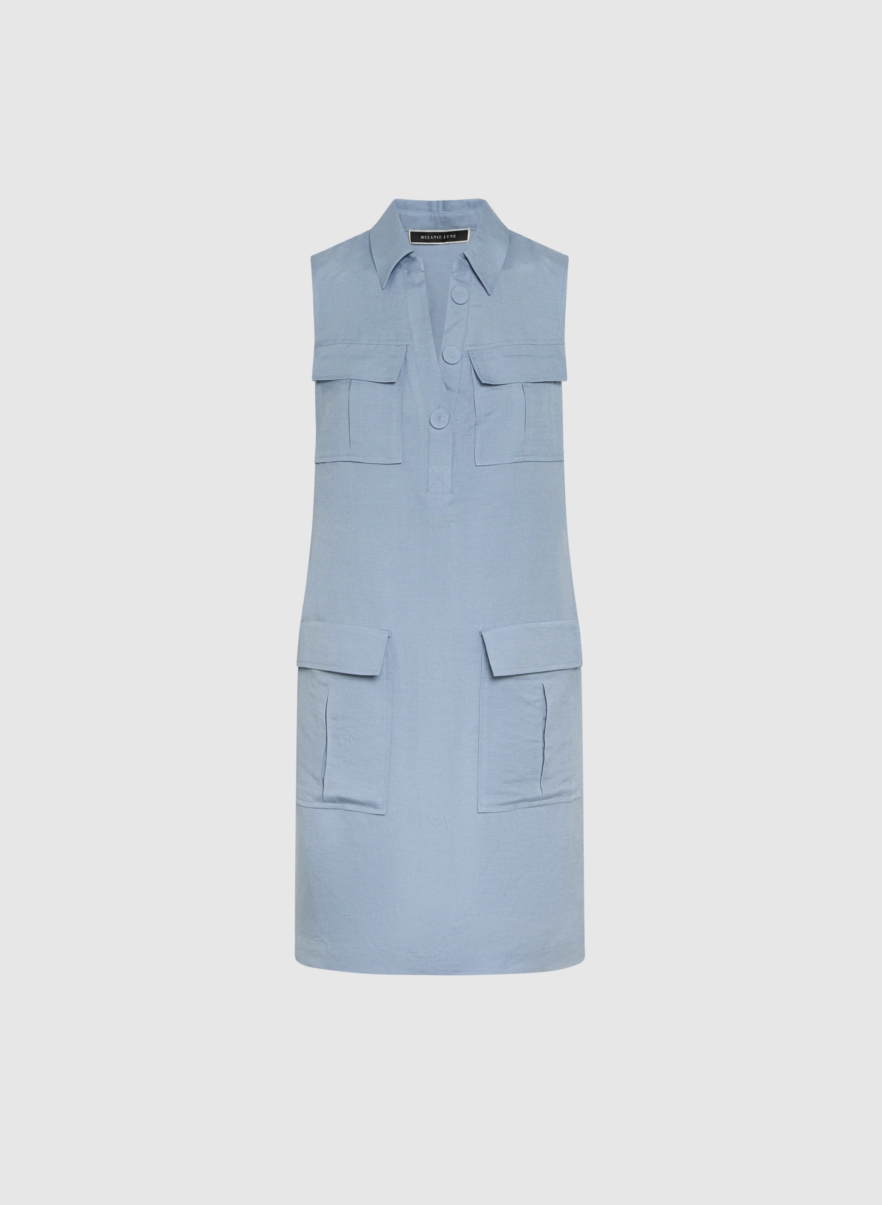 Linen Pocket Detail Dress - Image 5