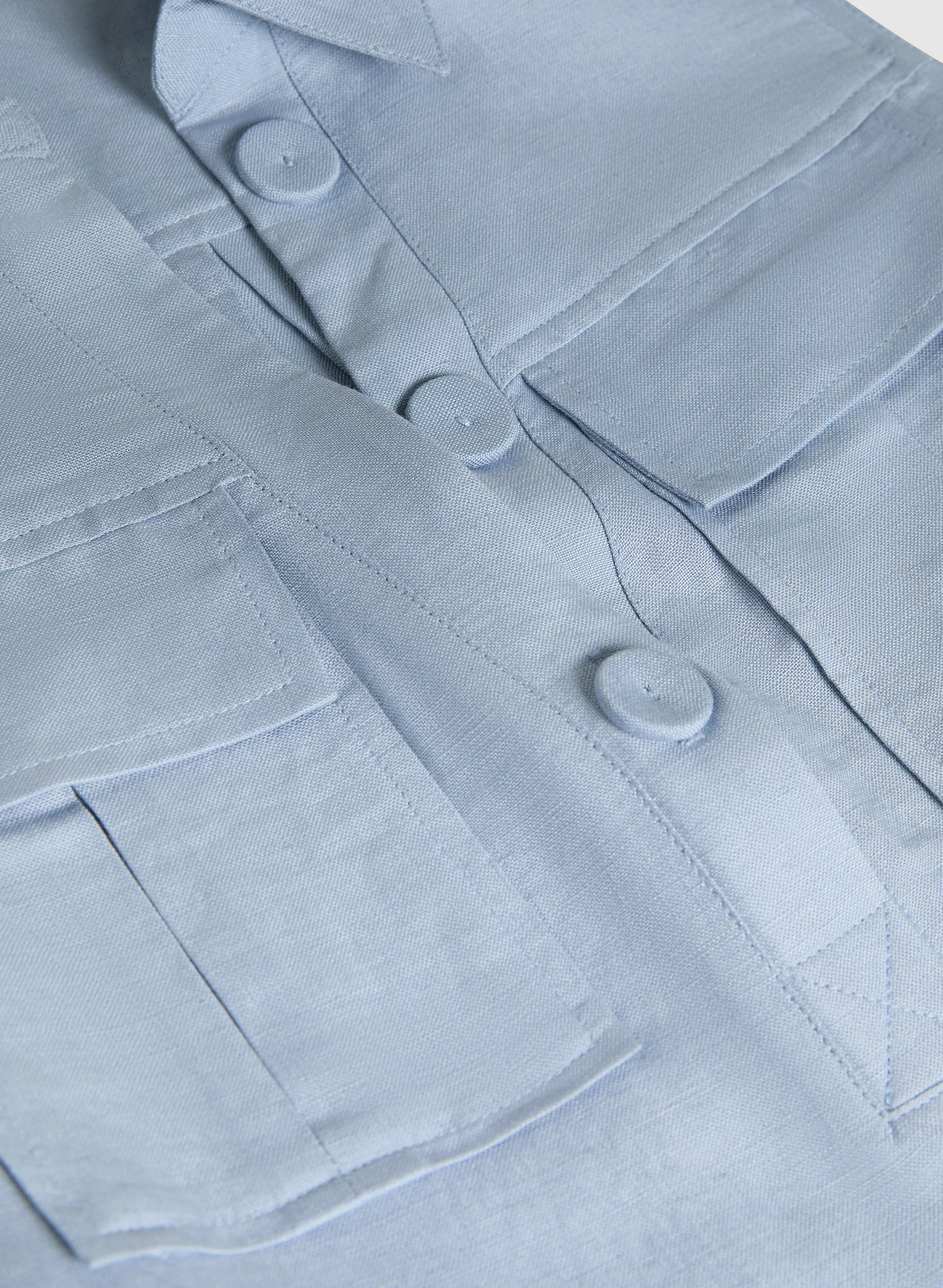Linen Pocket Detail Dress - Image 6