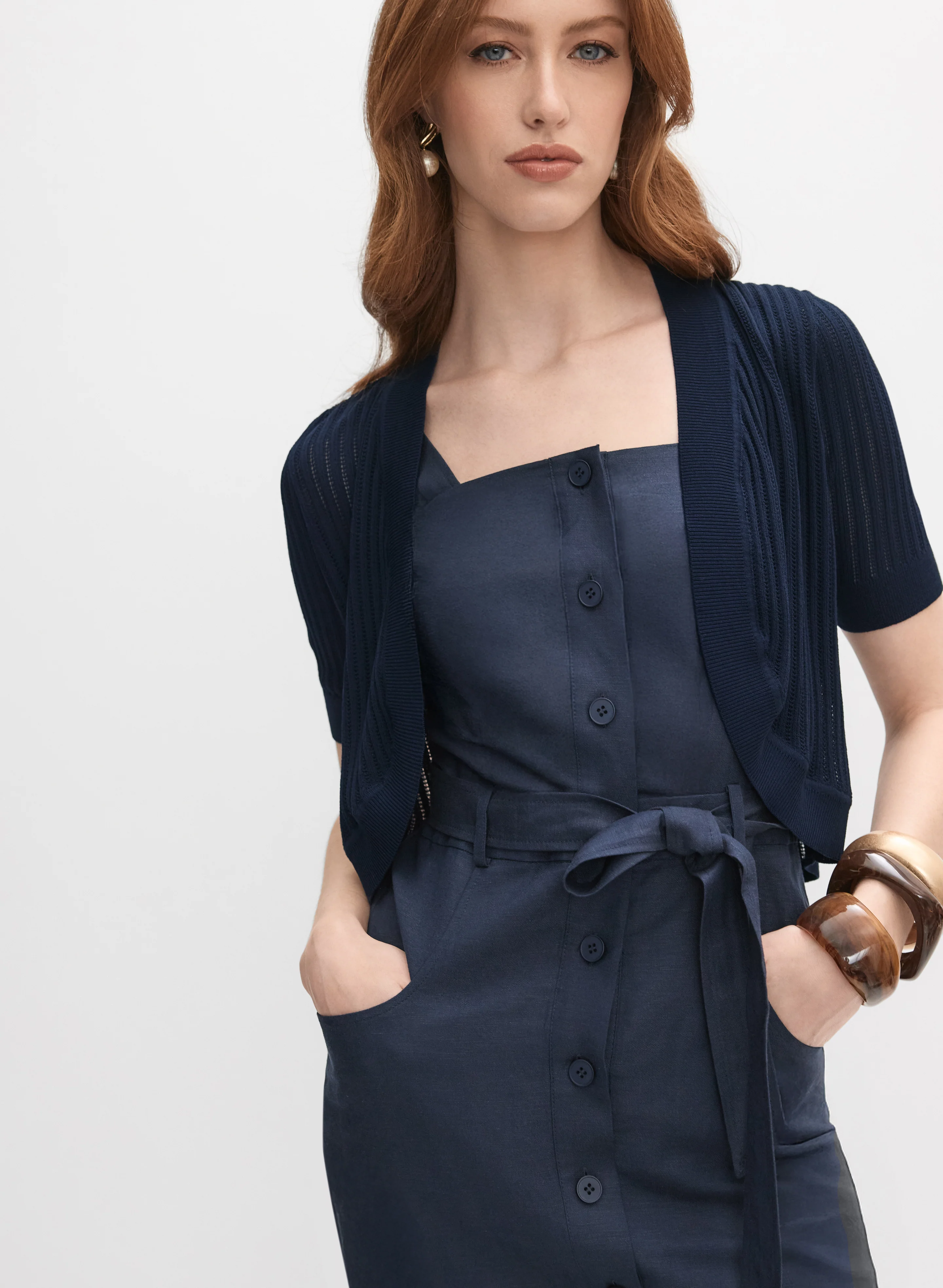 Pointelle Knit Bolero