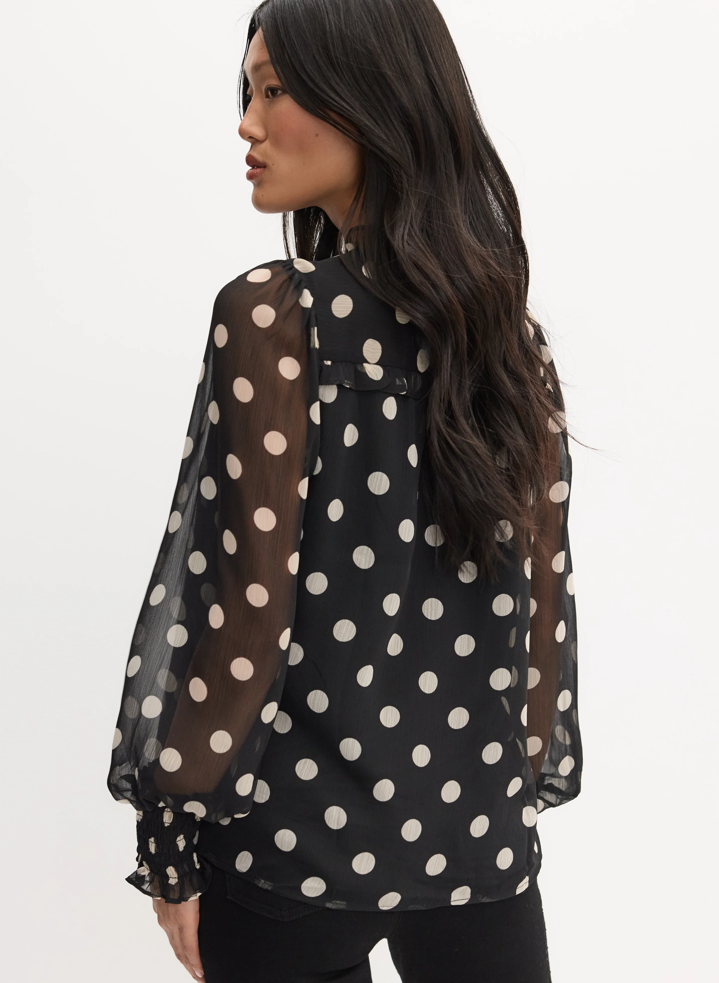 Polka Dot Print Blouse - Image 4