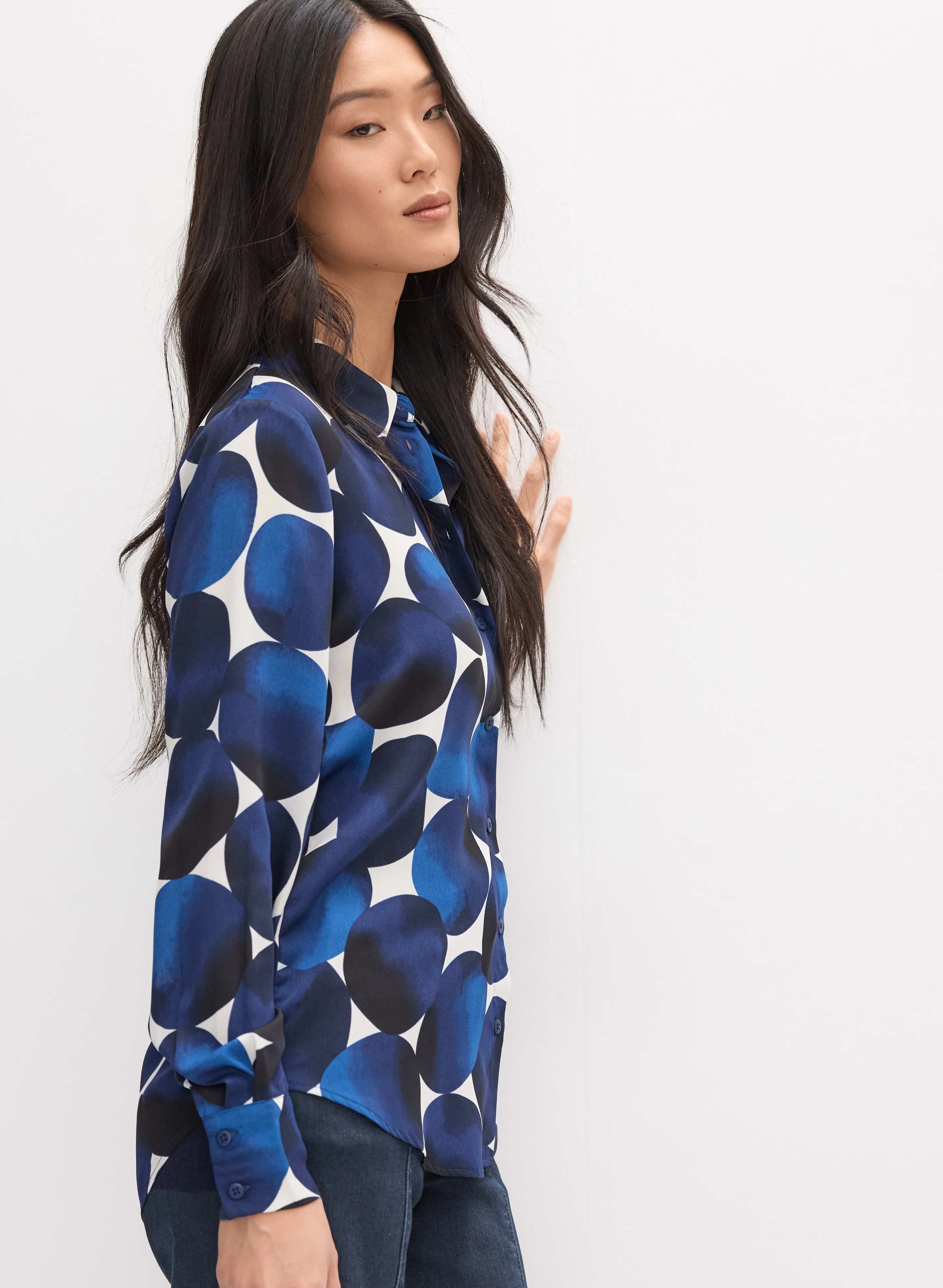 Printed Button-Down Blouse - Image 5