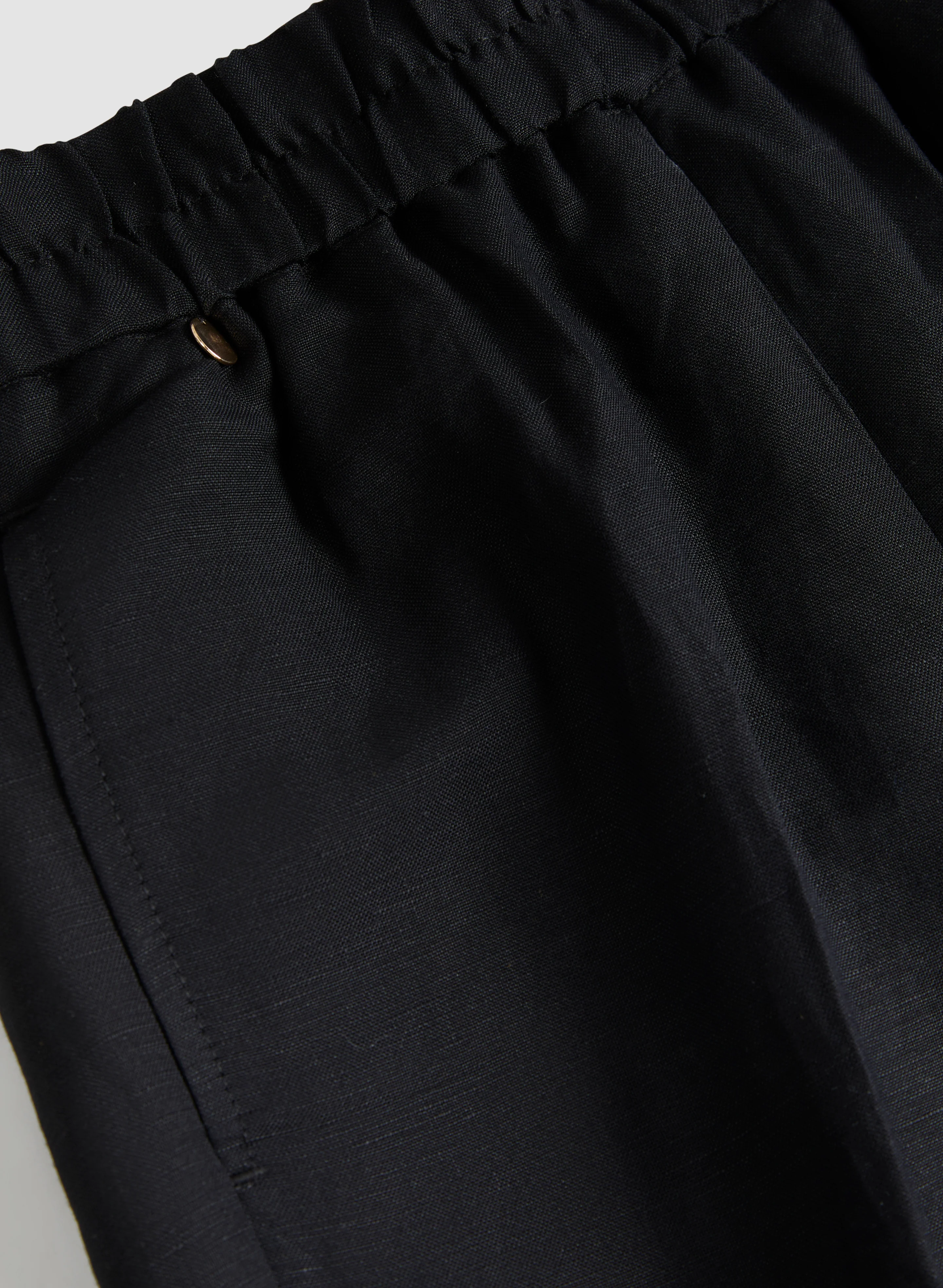 Pull-On Linen-Blend Culotte Pants - Image 7