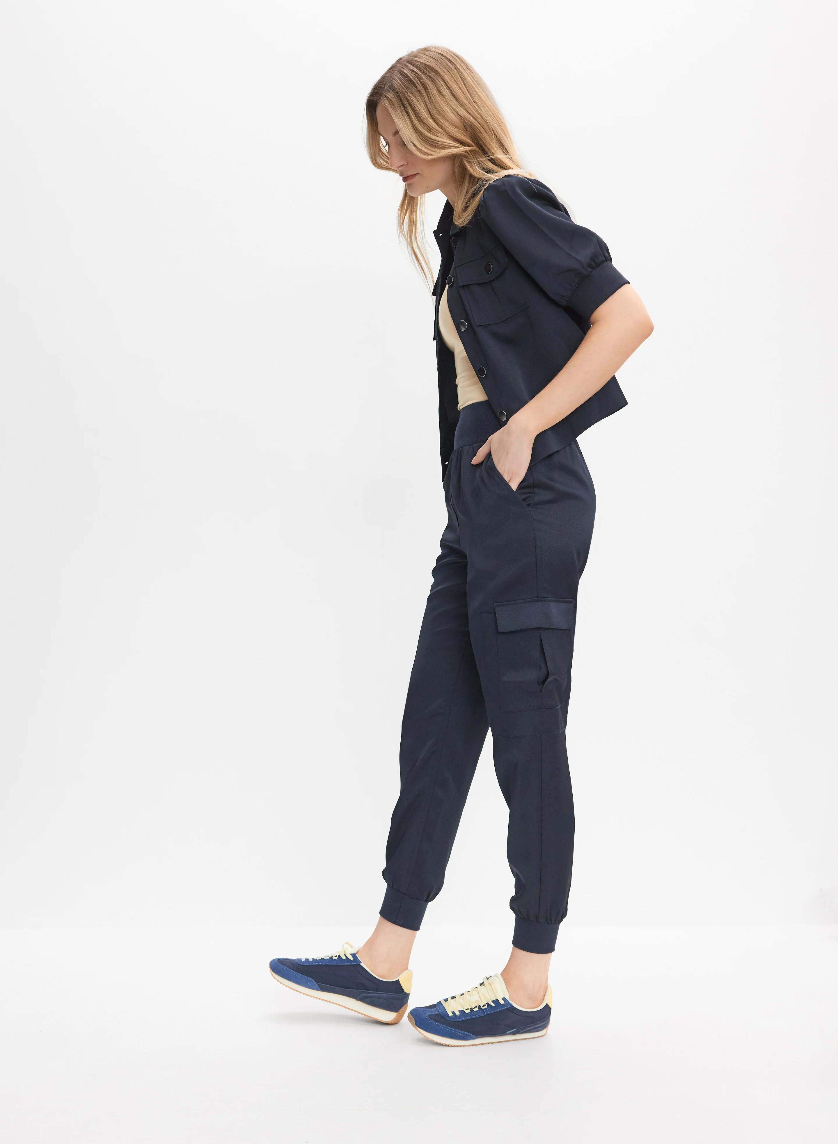 Pull-On Satin Cargo Pants - Image 5