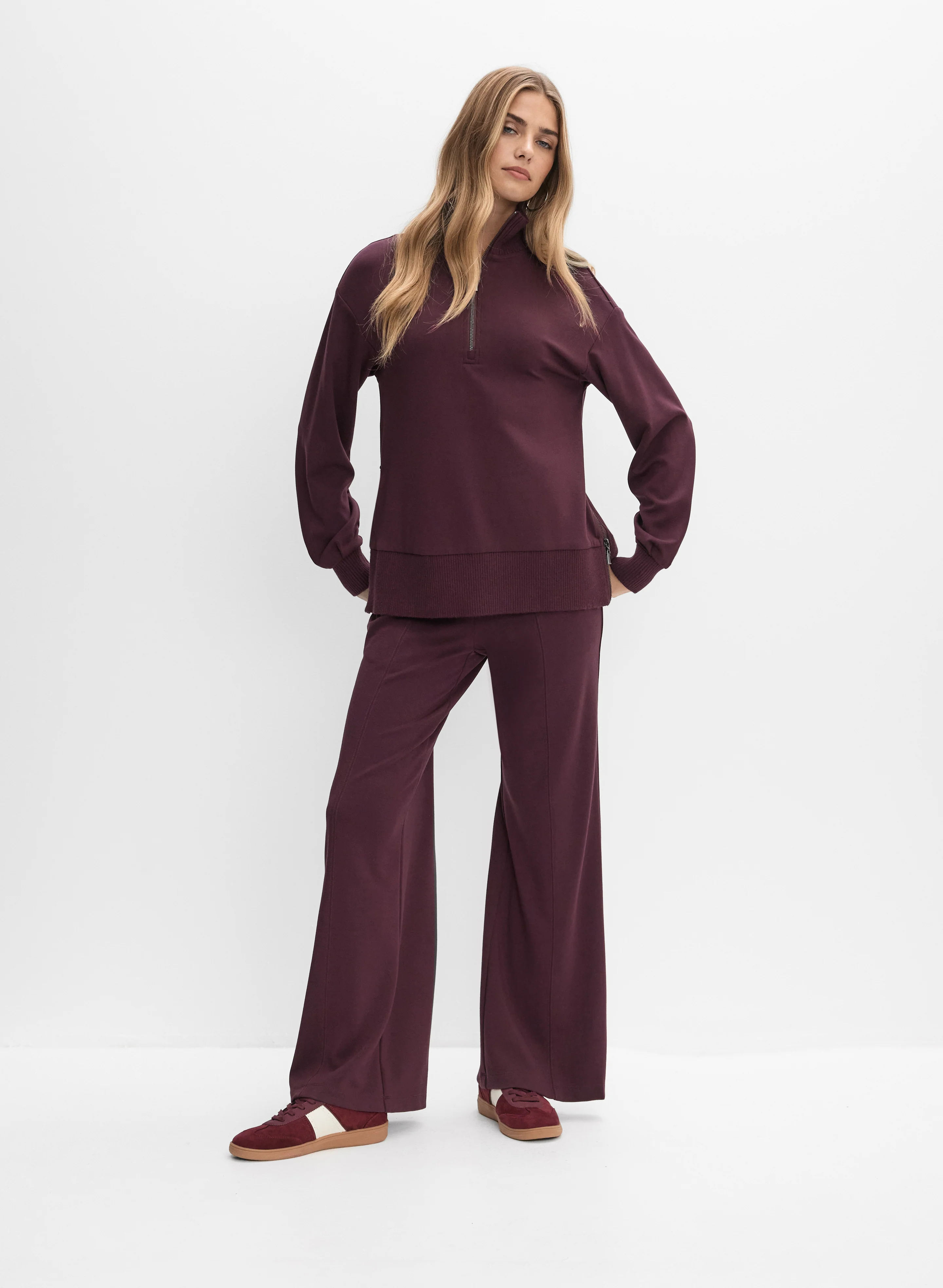Quarter Zip Funnel Neck Top - Image 3