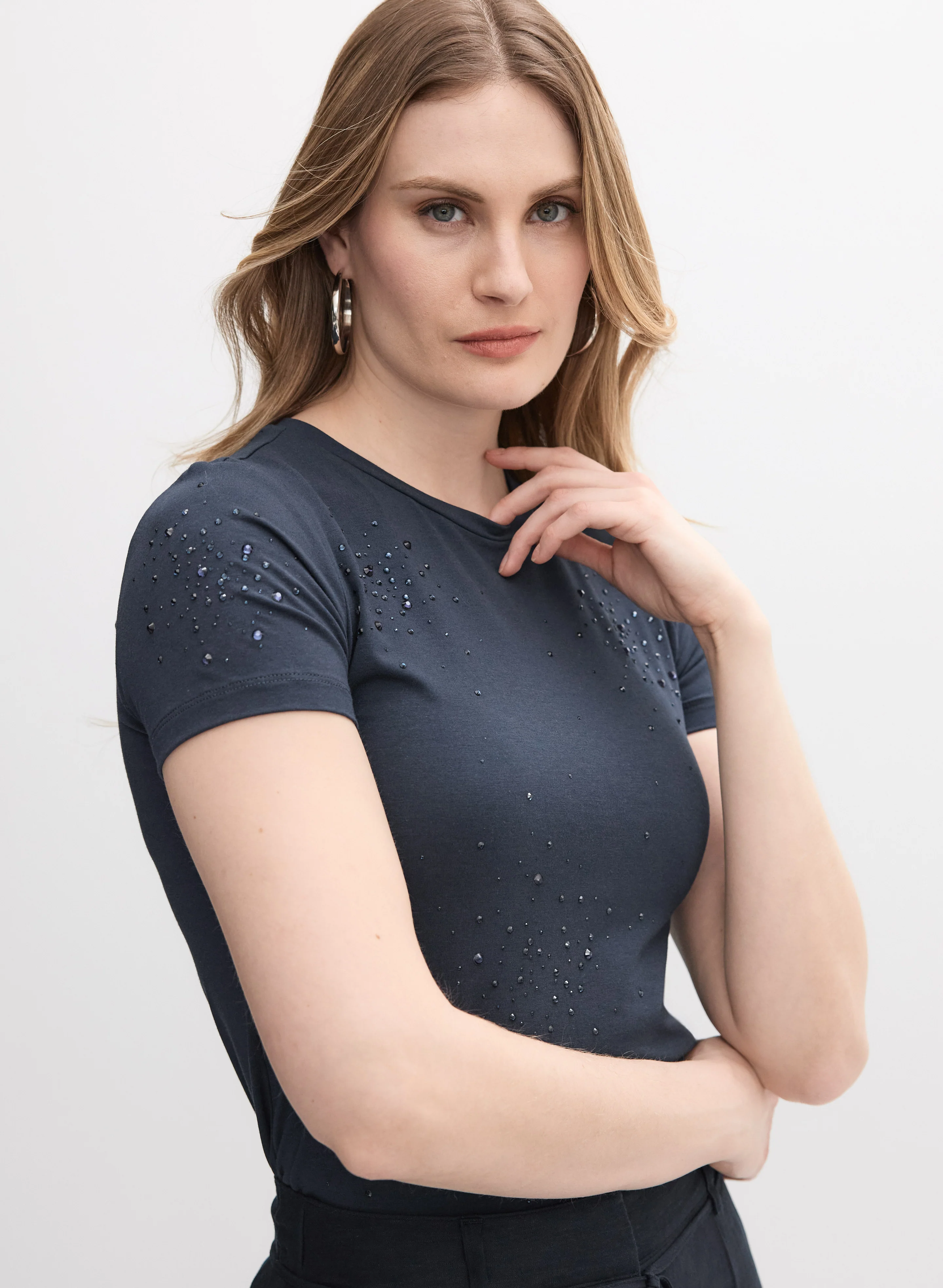 Rhinestone Detail T-Shirt