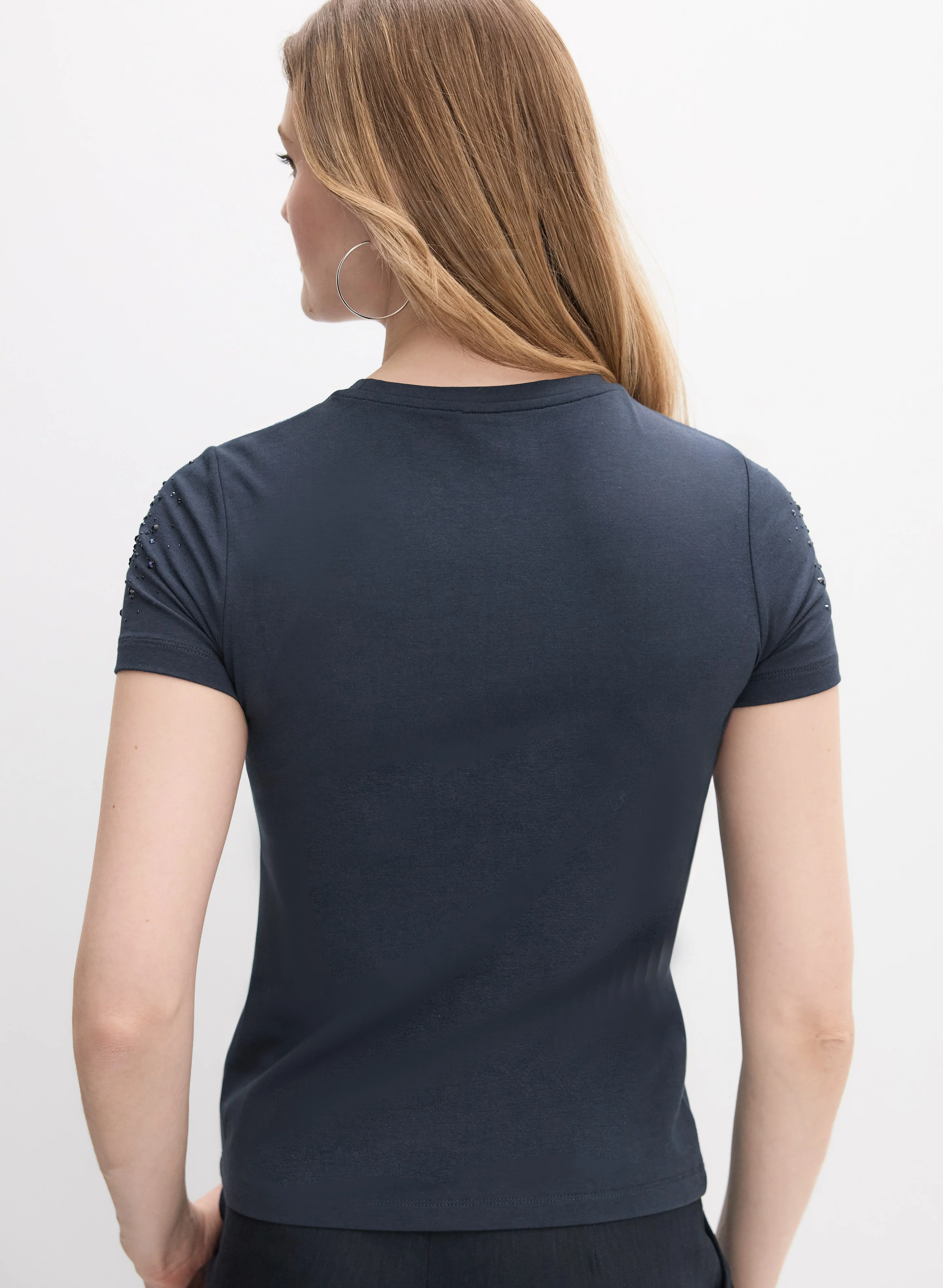 Rhinestone Detail T-Shirt - Image 2