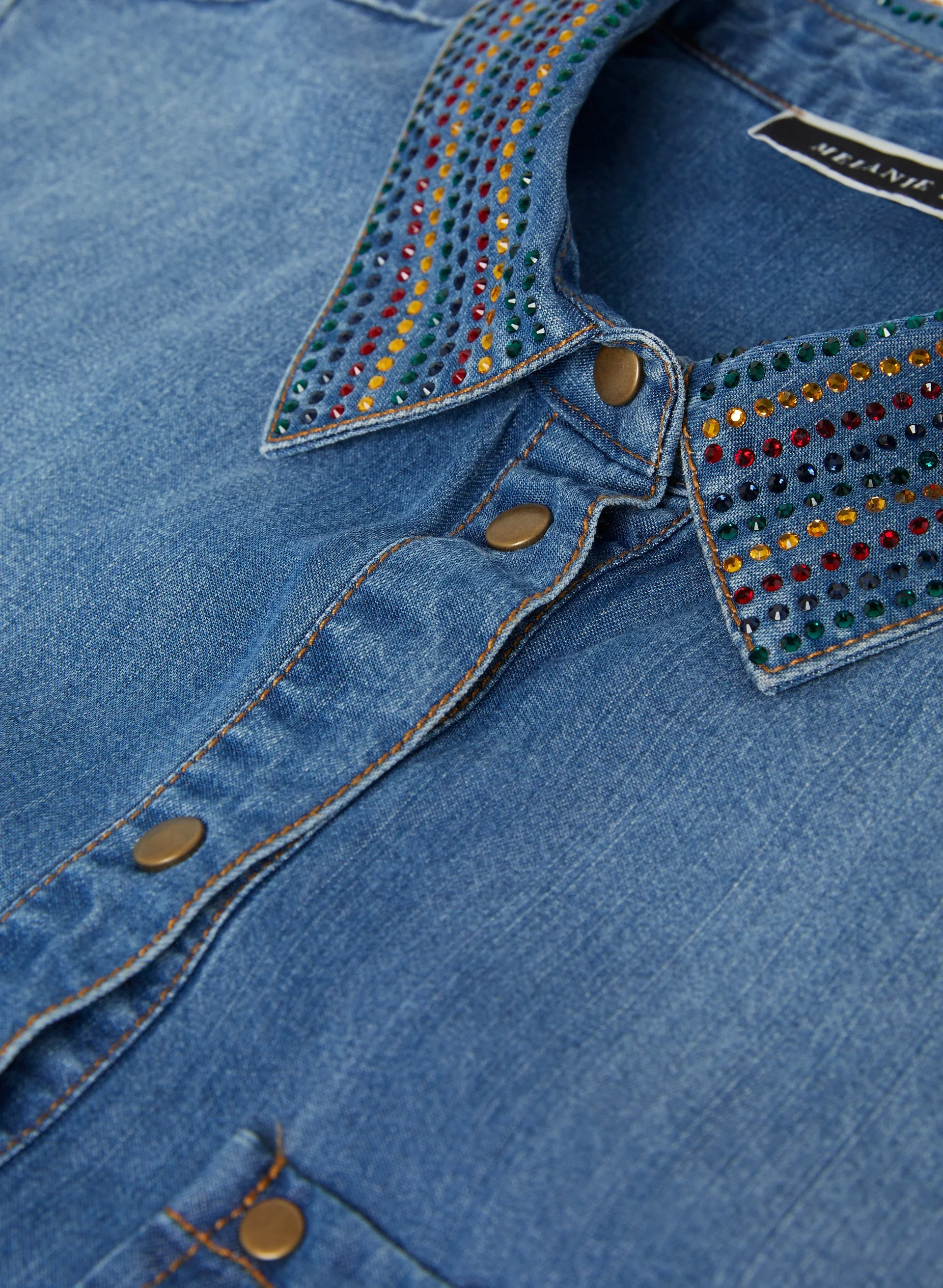 Rhinestone Detail Tencel Blouse - Image 6