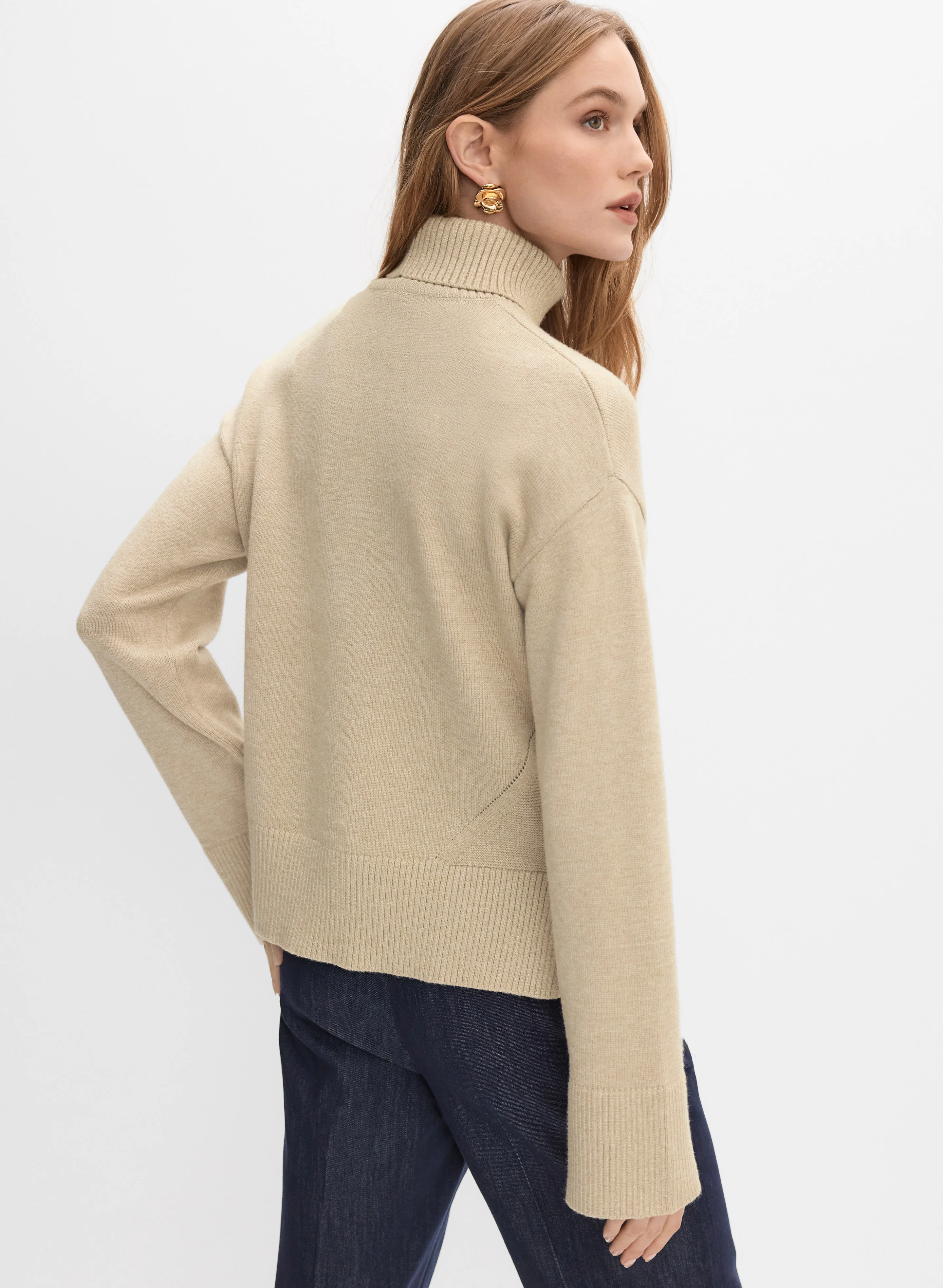 Ribbed Detail Turtleneck Sweater - Image 4