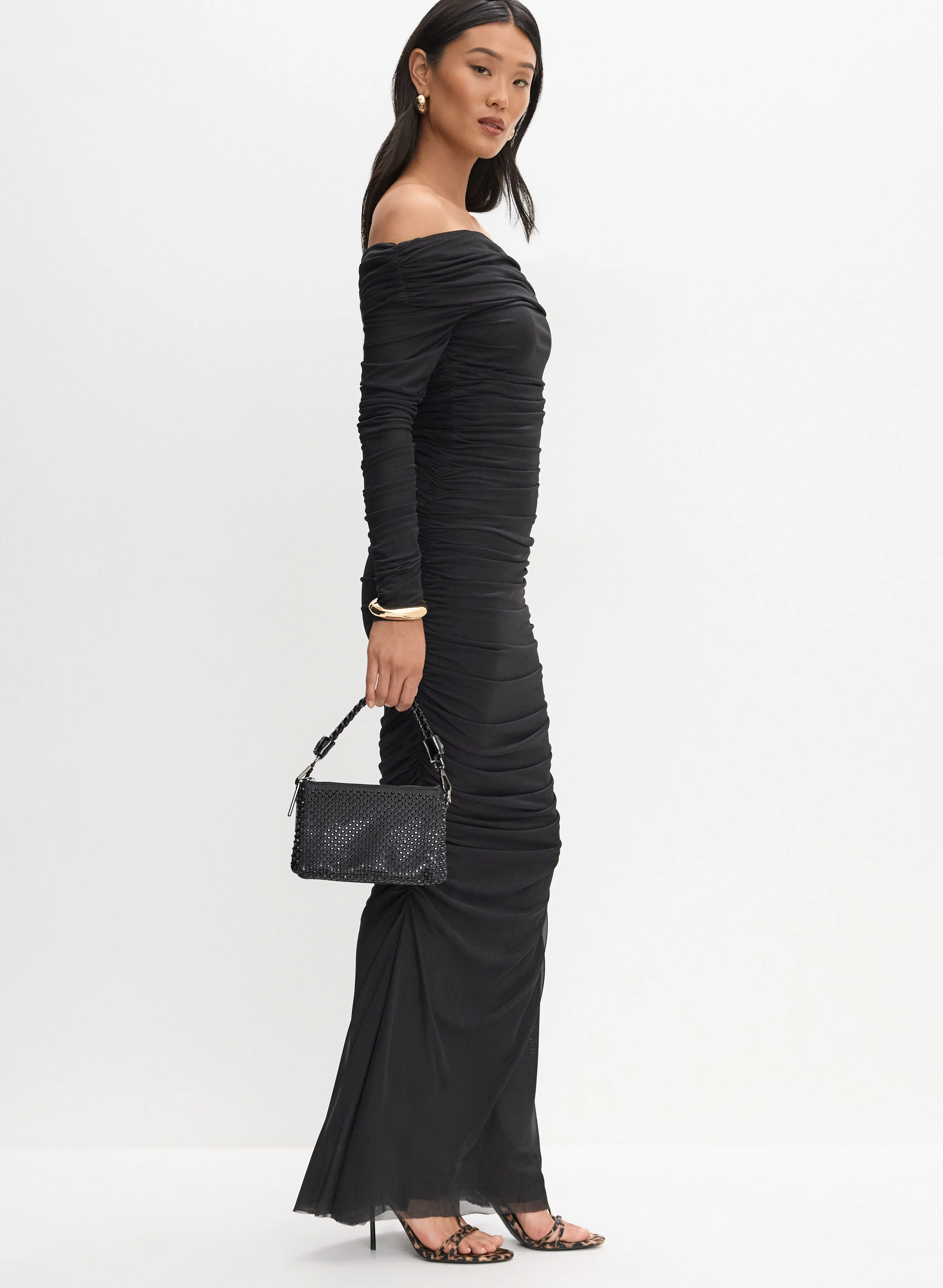 Ruched Off-Shoulder Dress - Image 2