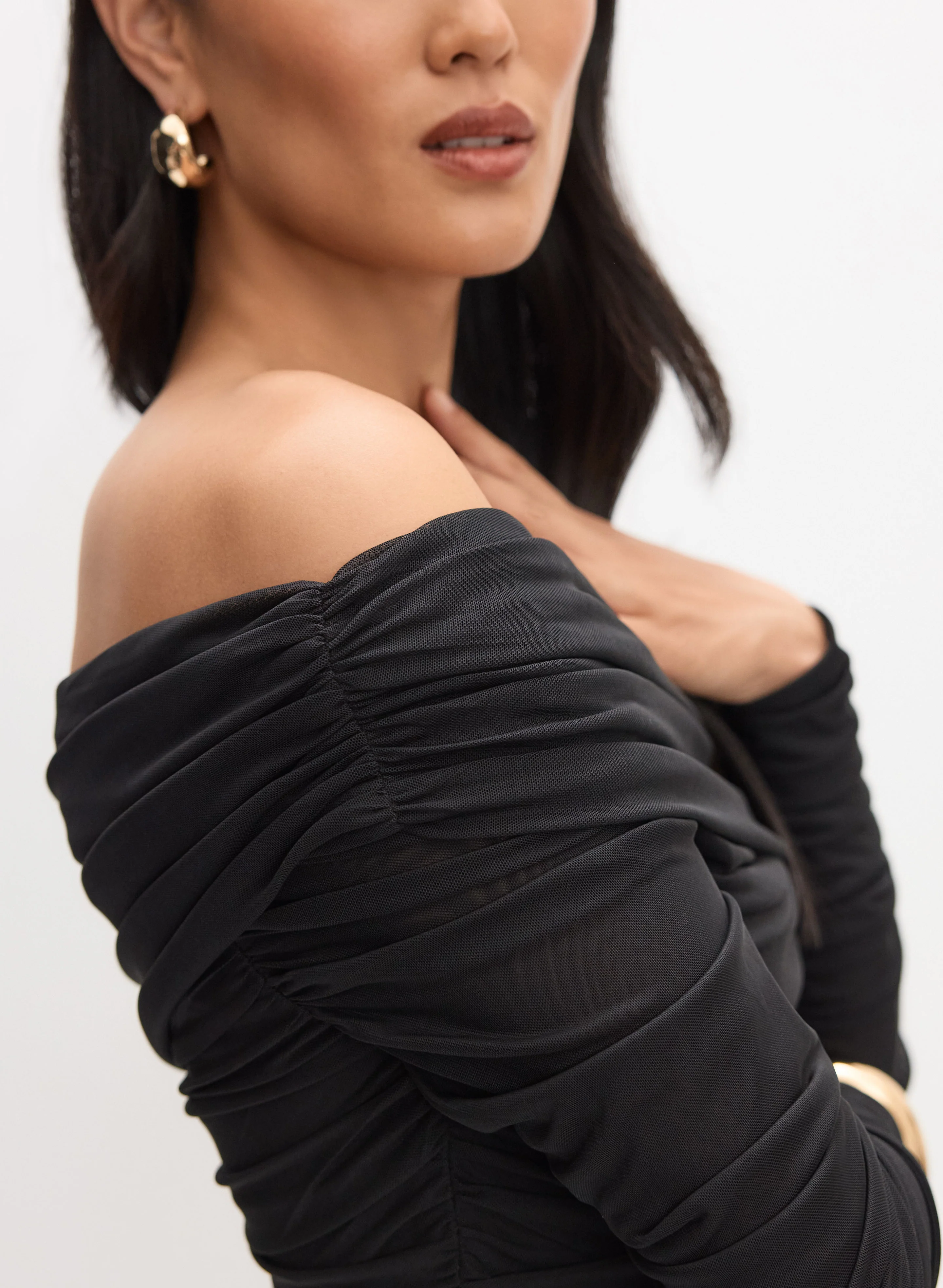 Ruched Off-Shoulder Dress - Image 3