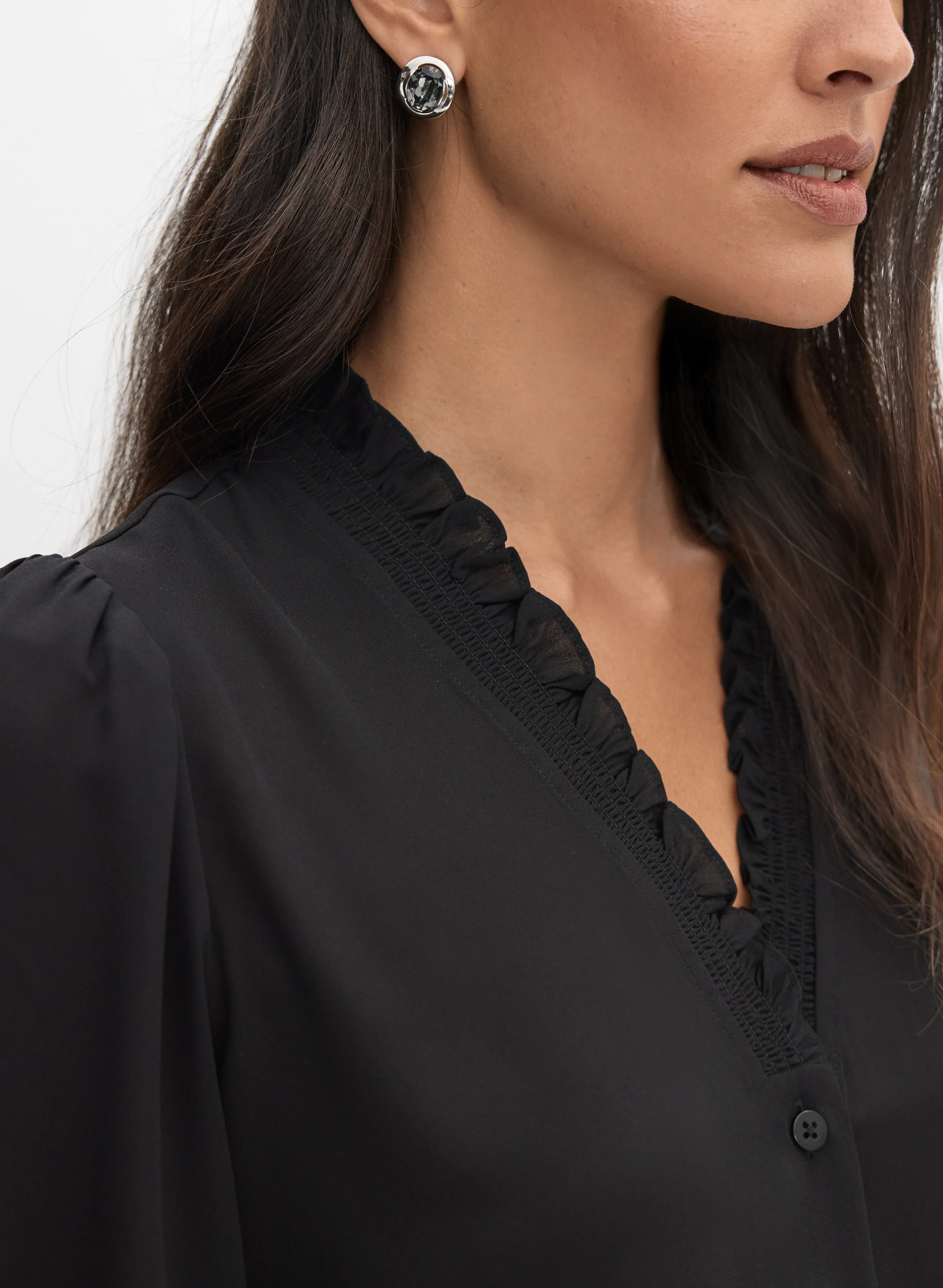 Ruffle V-Neck Blouse - Image 2