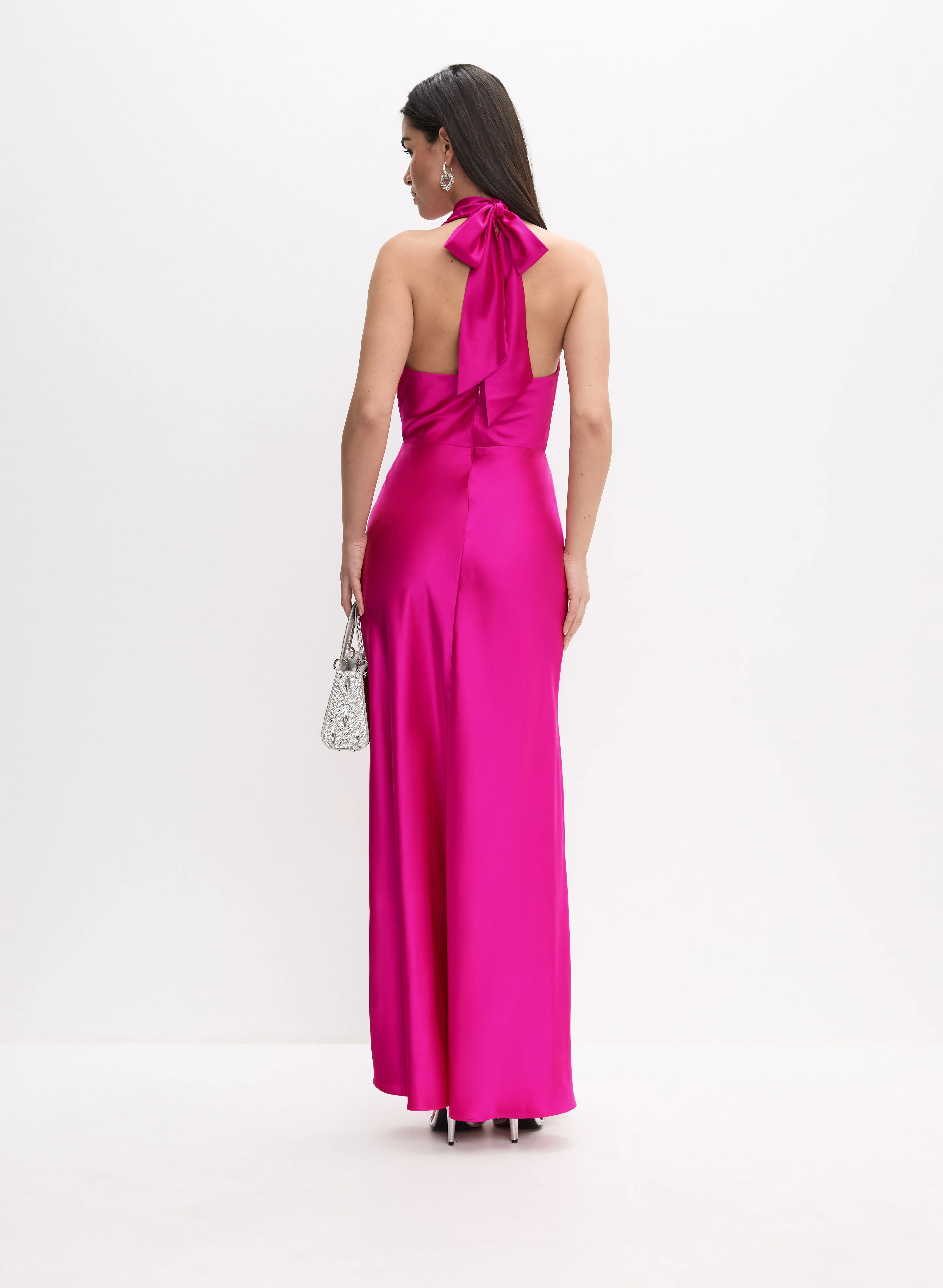 Satin Cowl Neck Dress - Image 3