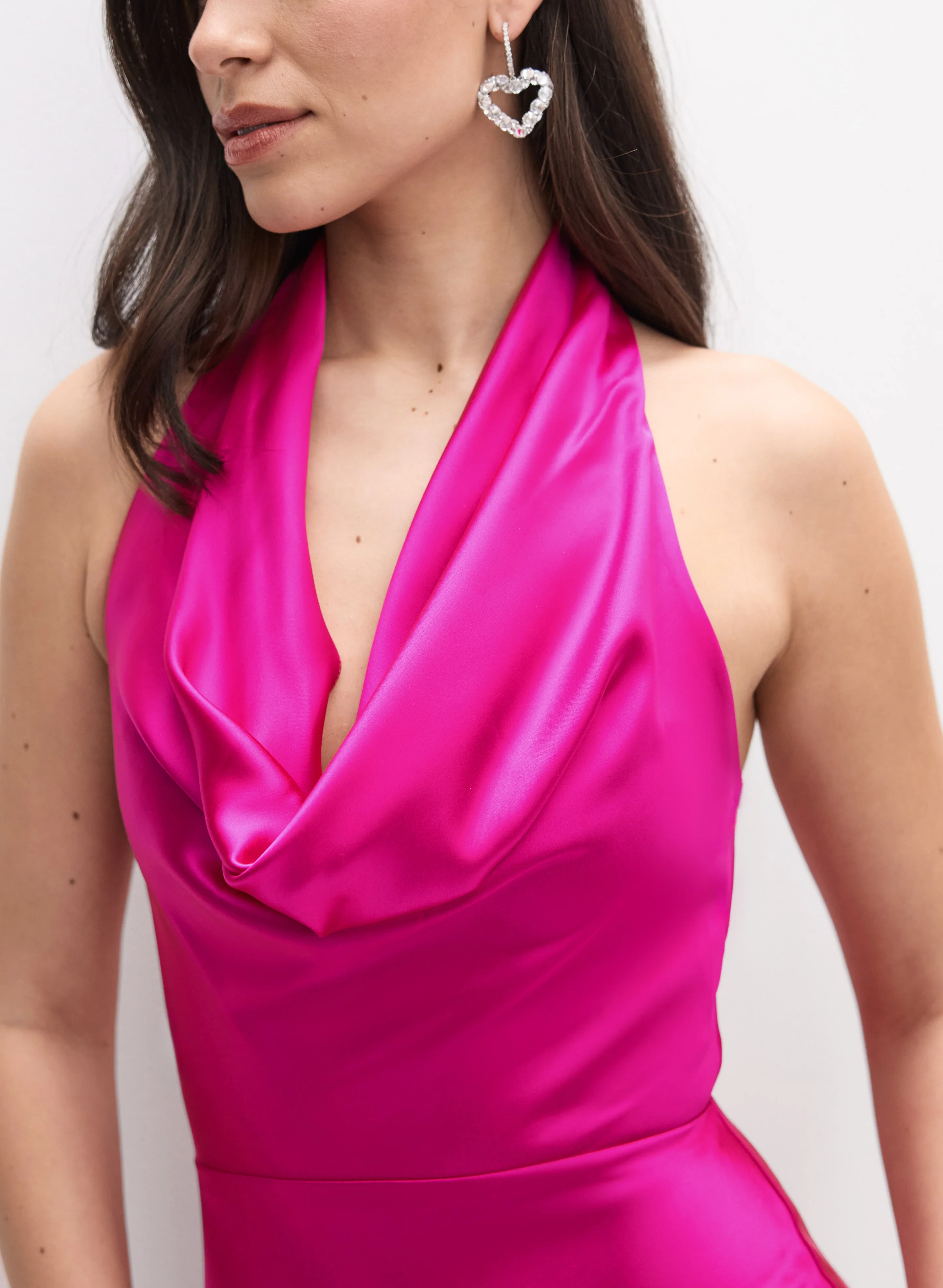 Satin Cowl Neck Dress - Image 5