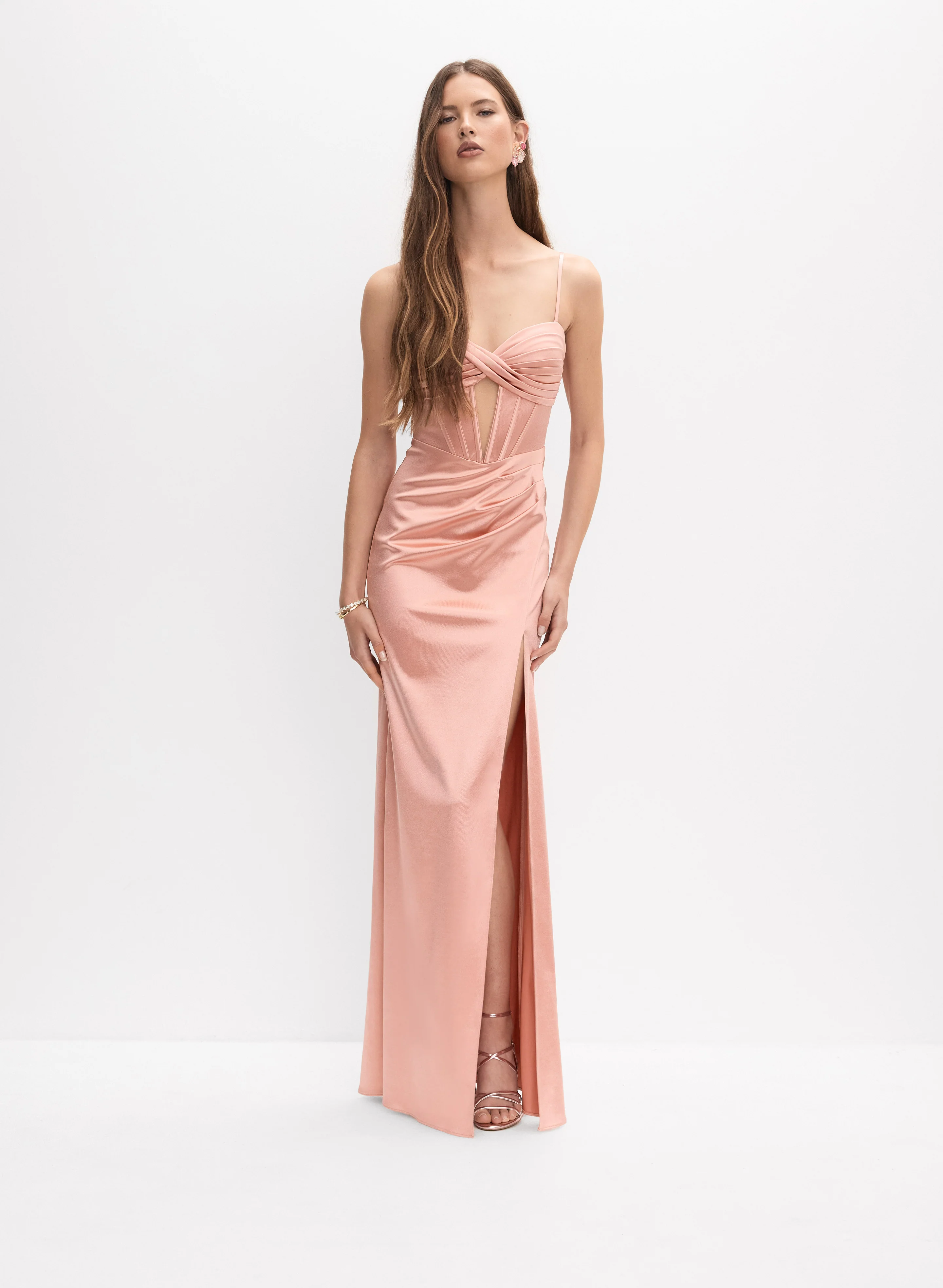 Satin Cut-Out Detail Dress