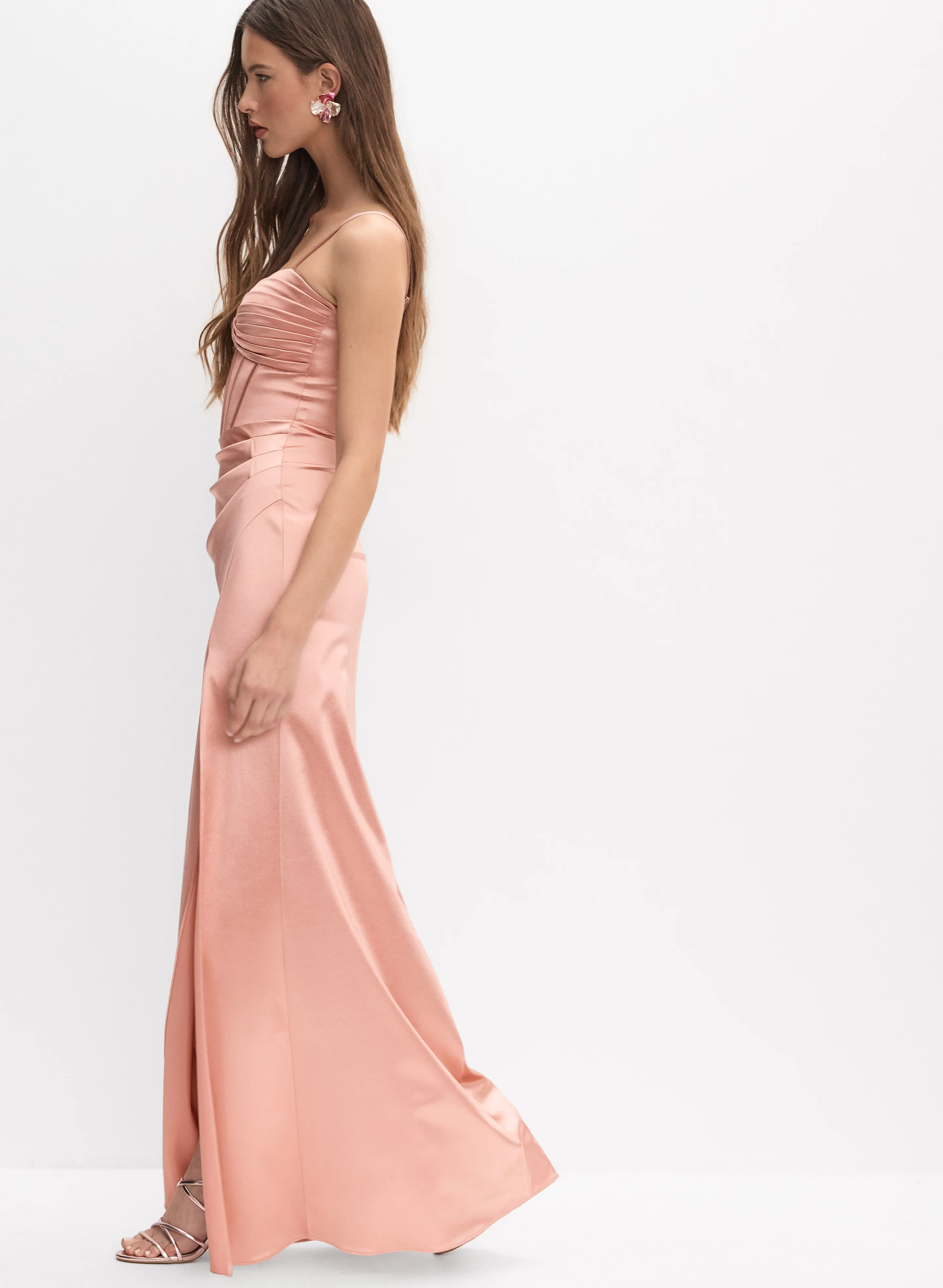 Satin Cut-Out Detail Dress - Image 2