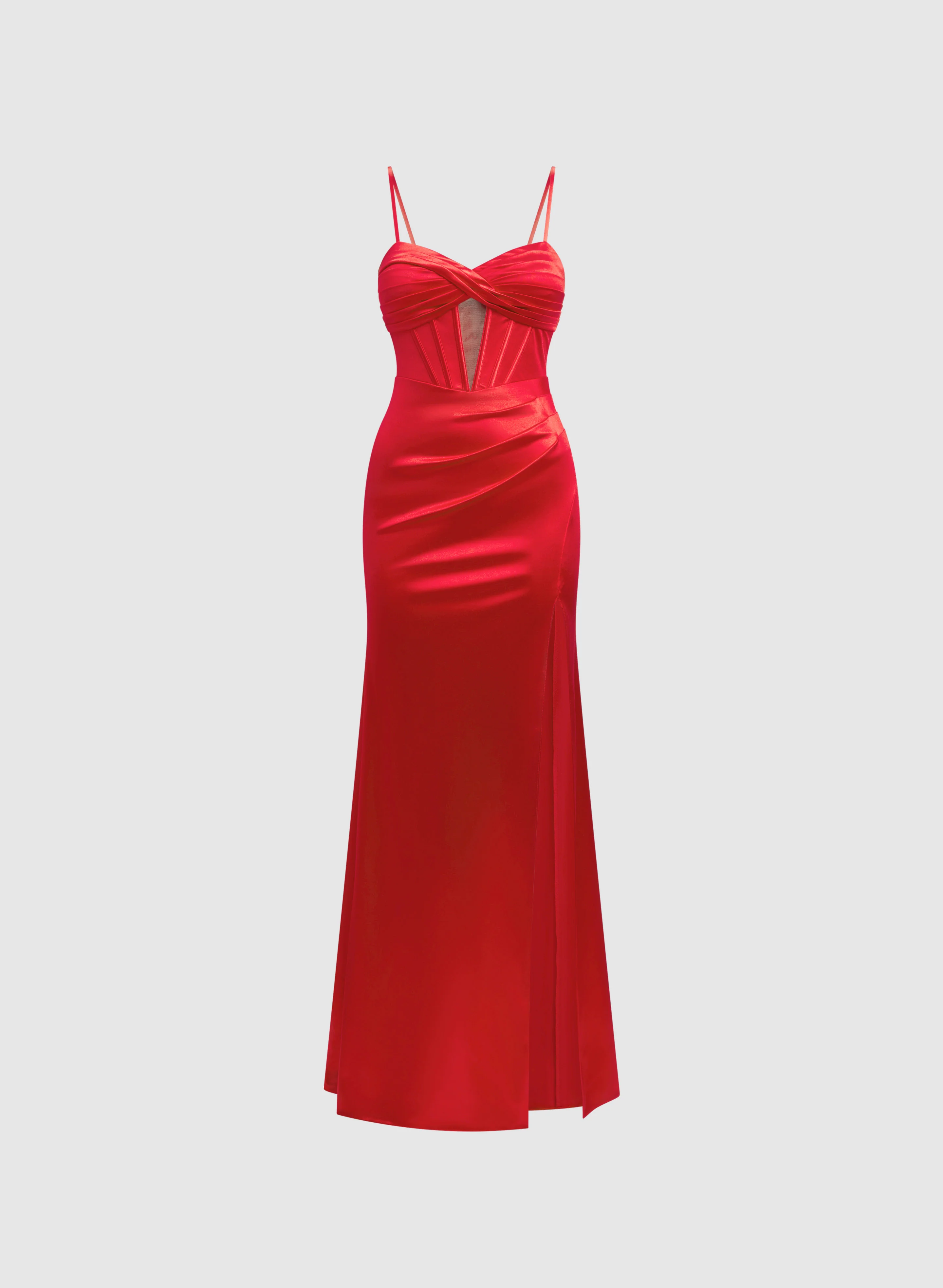 Satin Cut-Out Detail Dress - Image 5