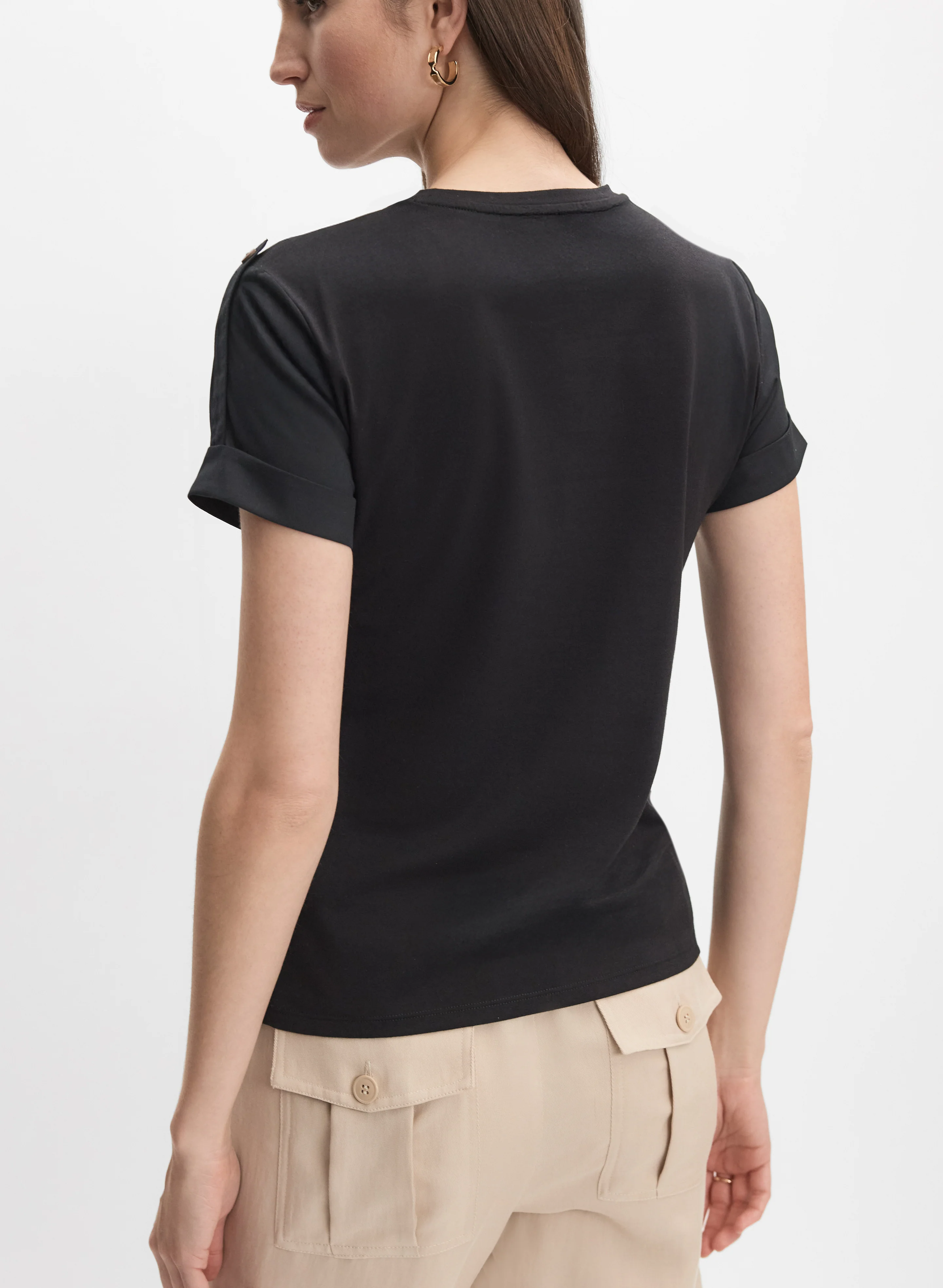 Satin Detail T-Shirt - Image 4