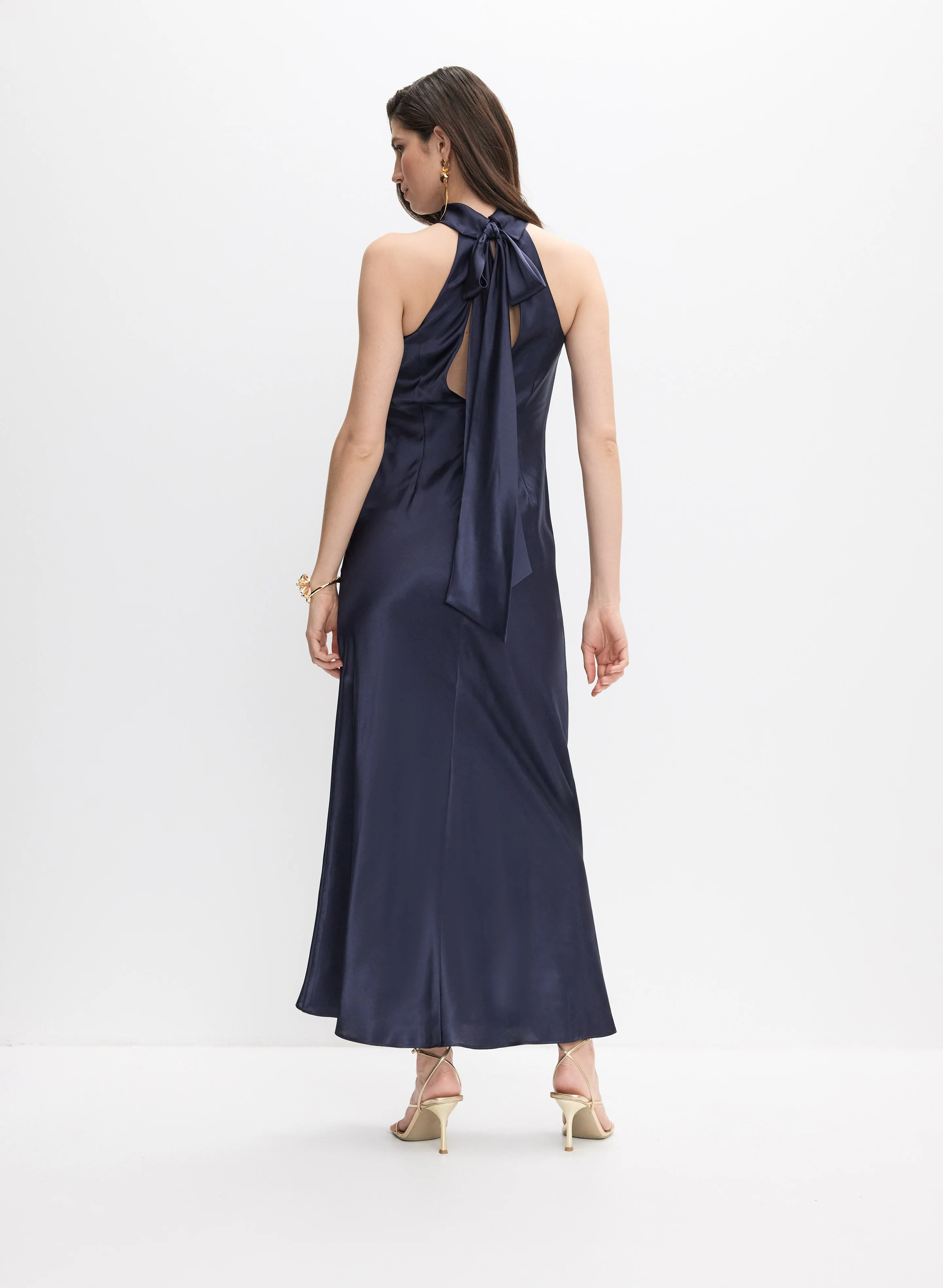 Satin Halter Neck Dress - Image 3
