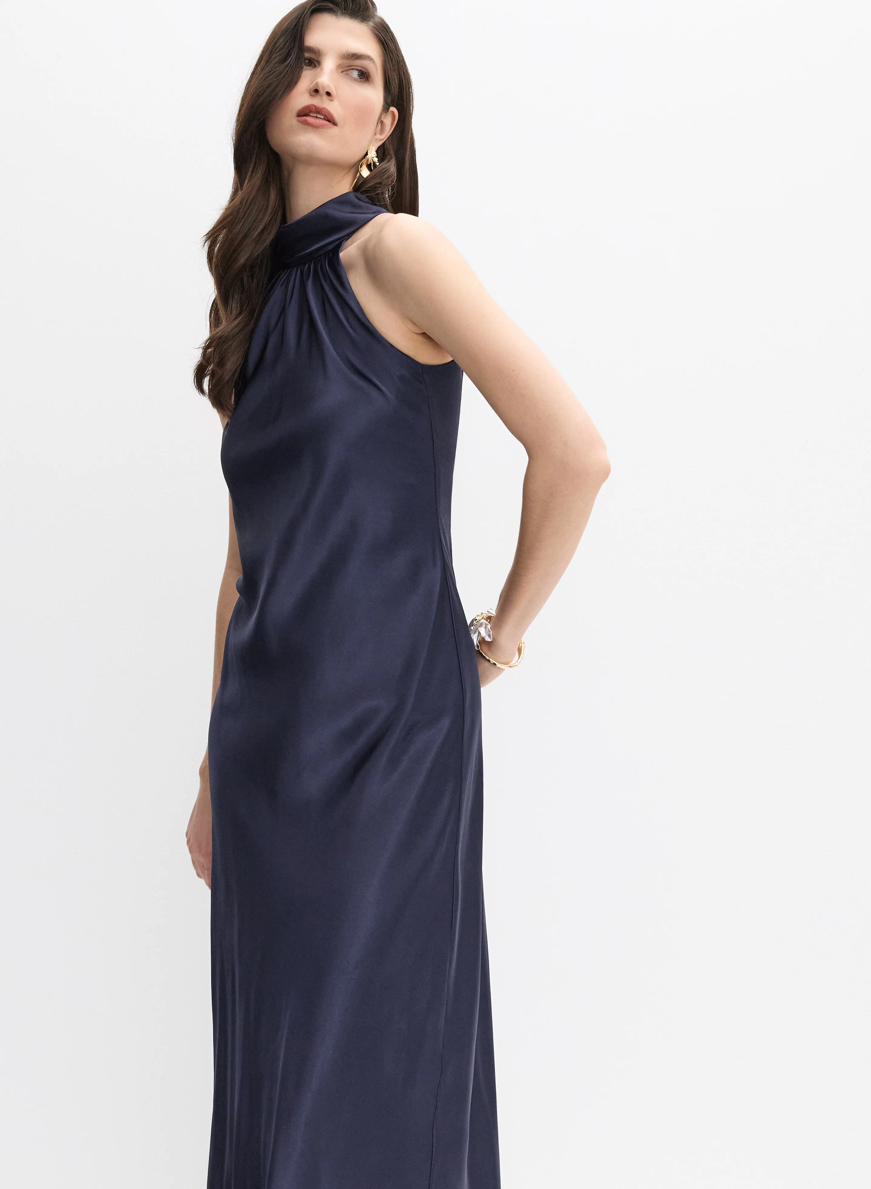 Satin Halter Neck Dress - Image 4