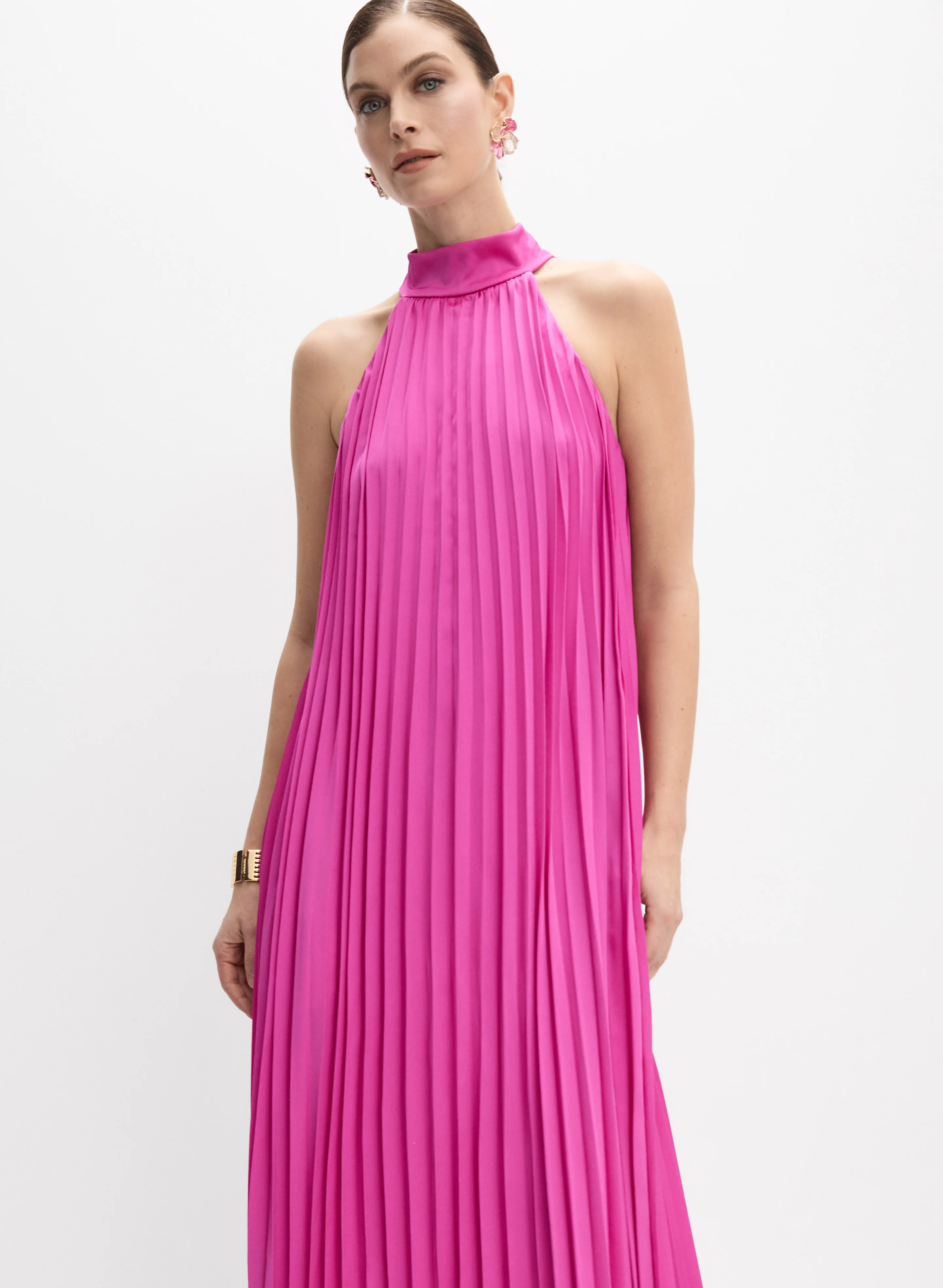 Satin Plisse Dress - Image 4
