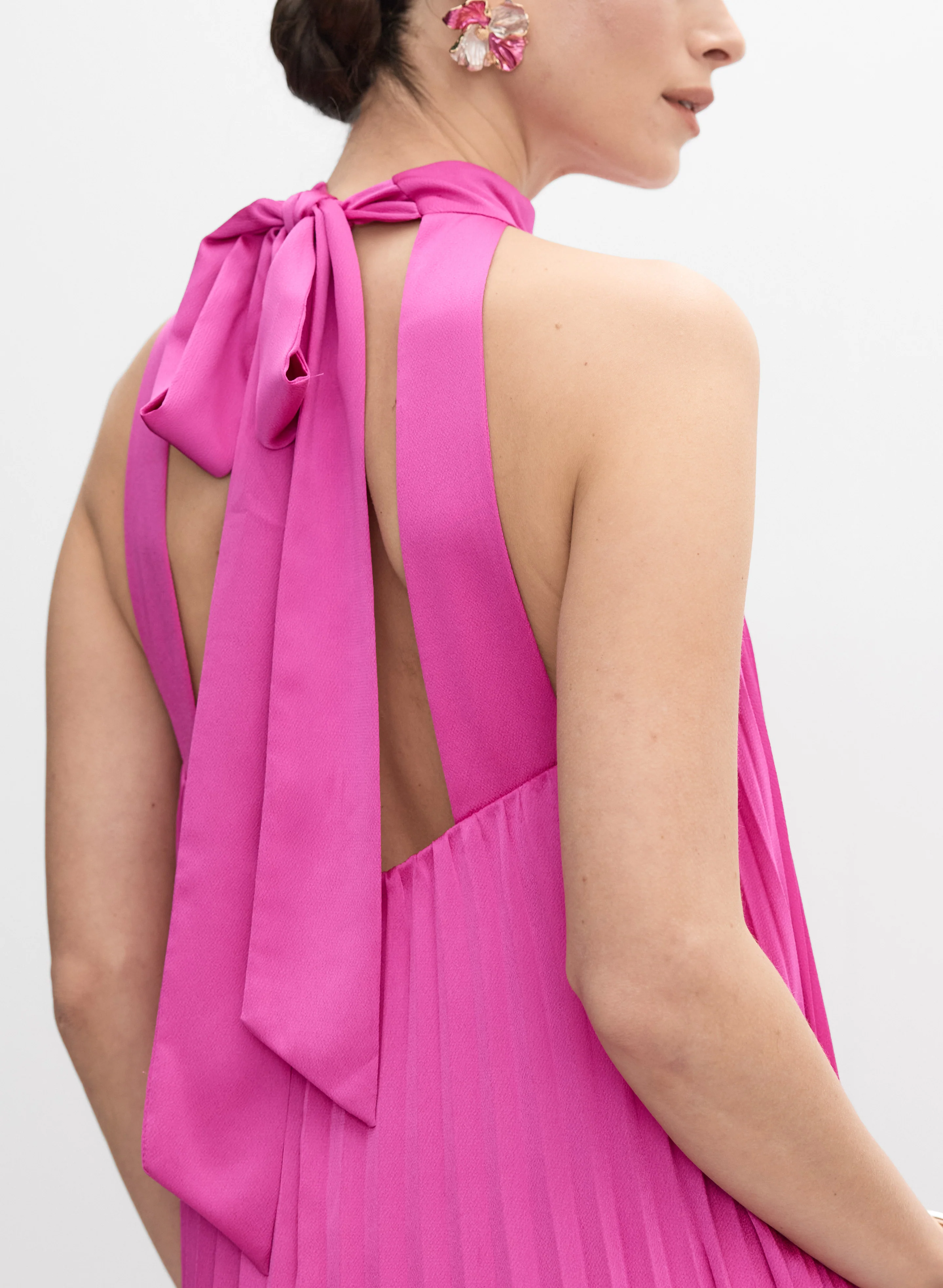 Satin Plisse Dress - Image 5