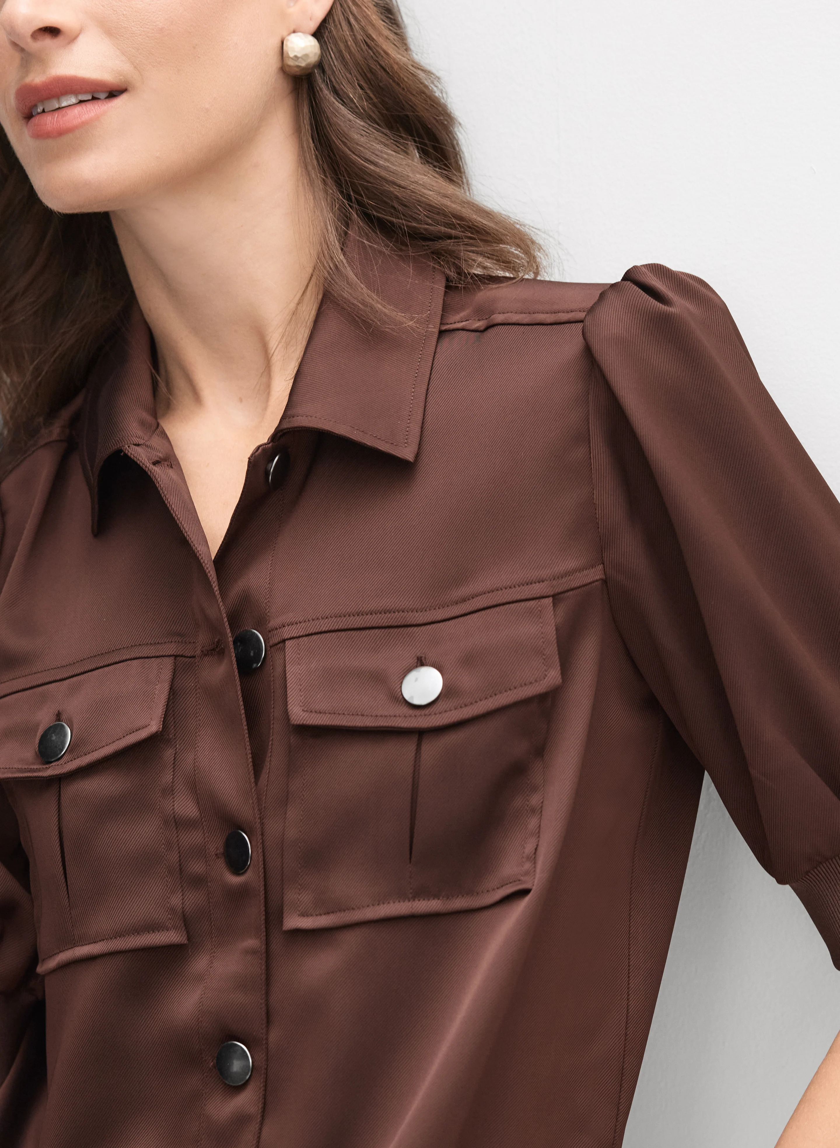 Satin Puff Sleeve Jacket - Image 3