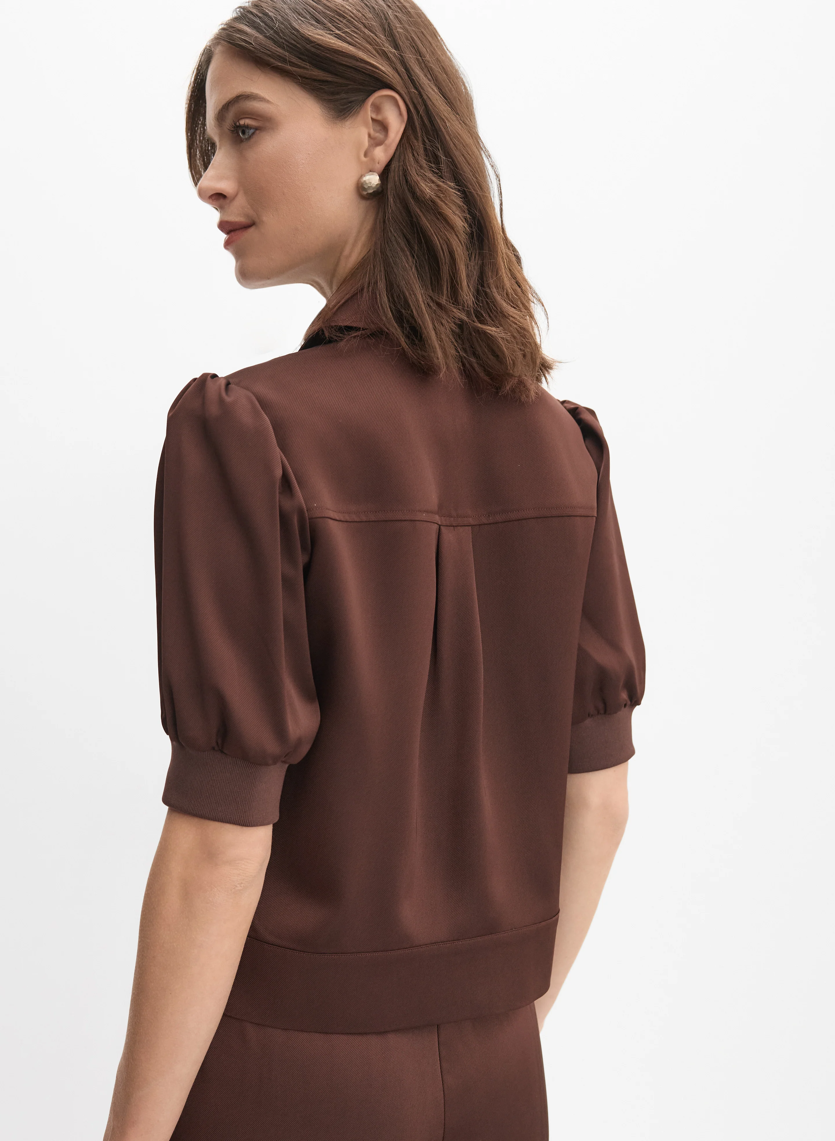 Satin Puff Sleeve Jacket - Image 4