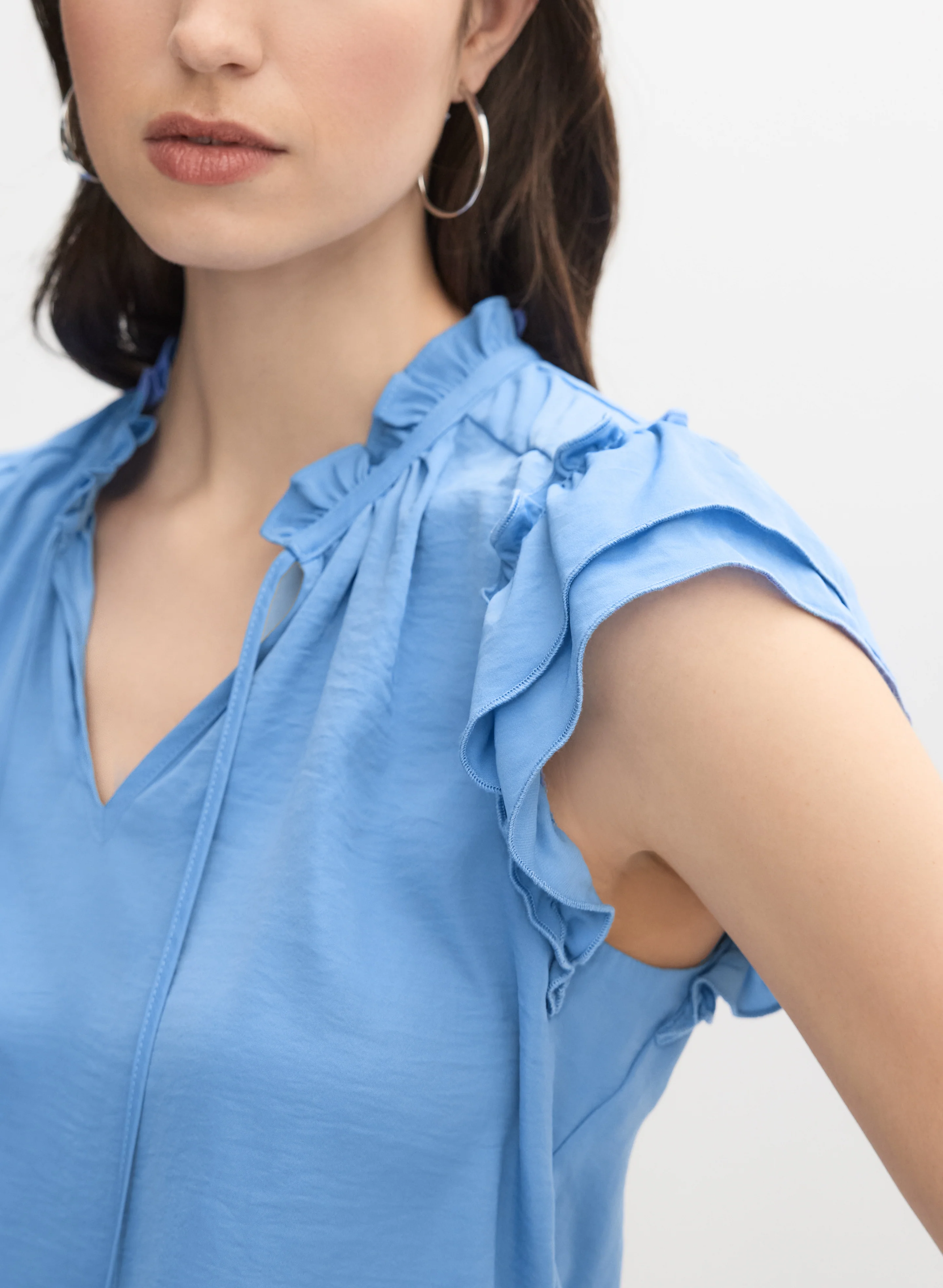 Satin Ruffle Blouse - Image 2