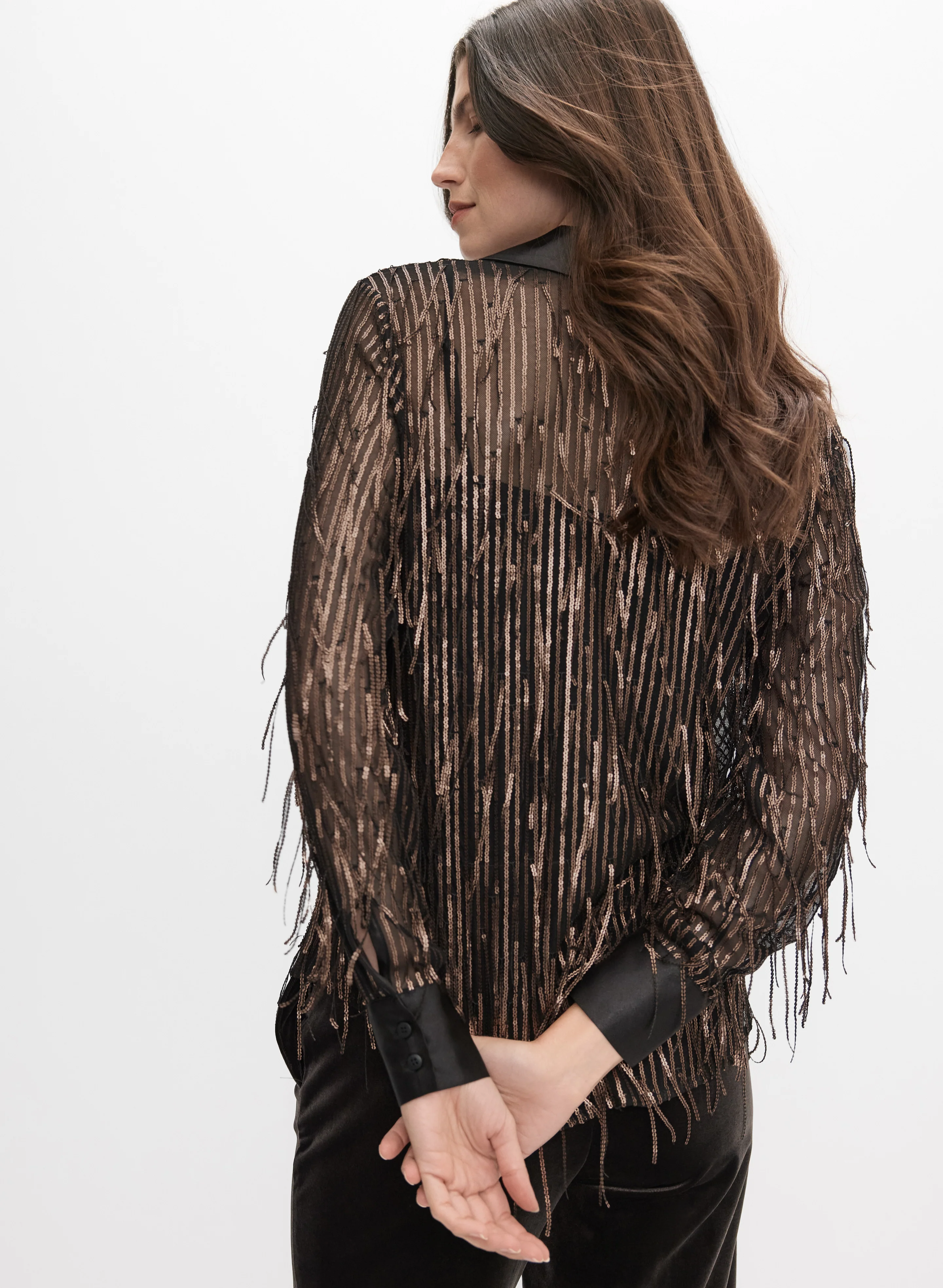 Sequin Fringe Blouse - Image 4