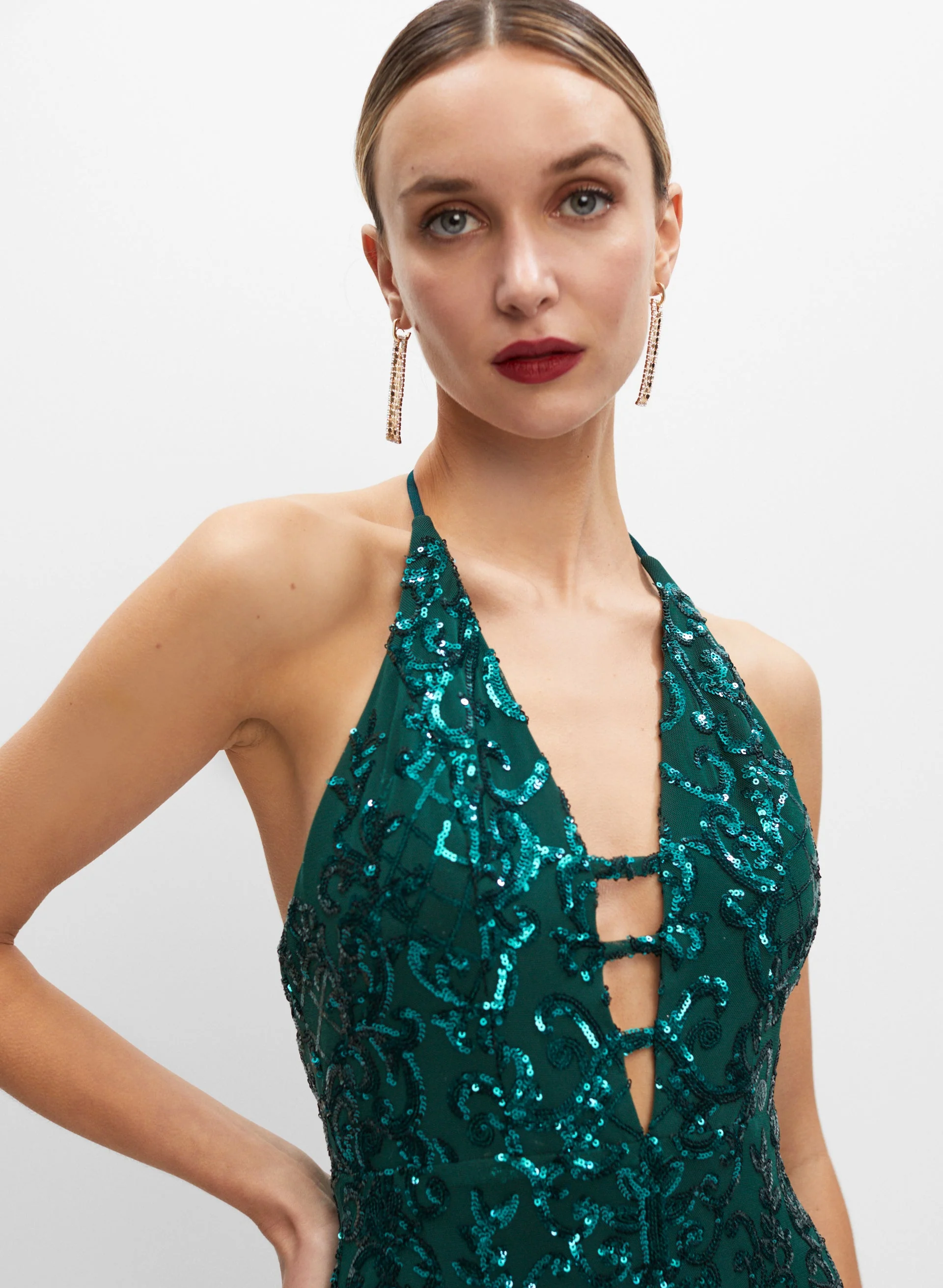 Sequin Halter Gown - Image 3