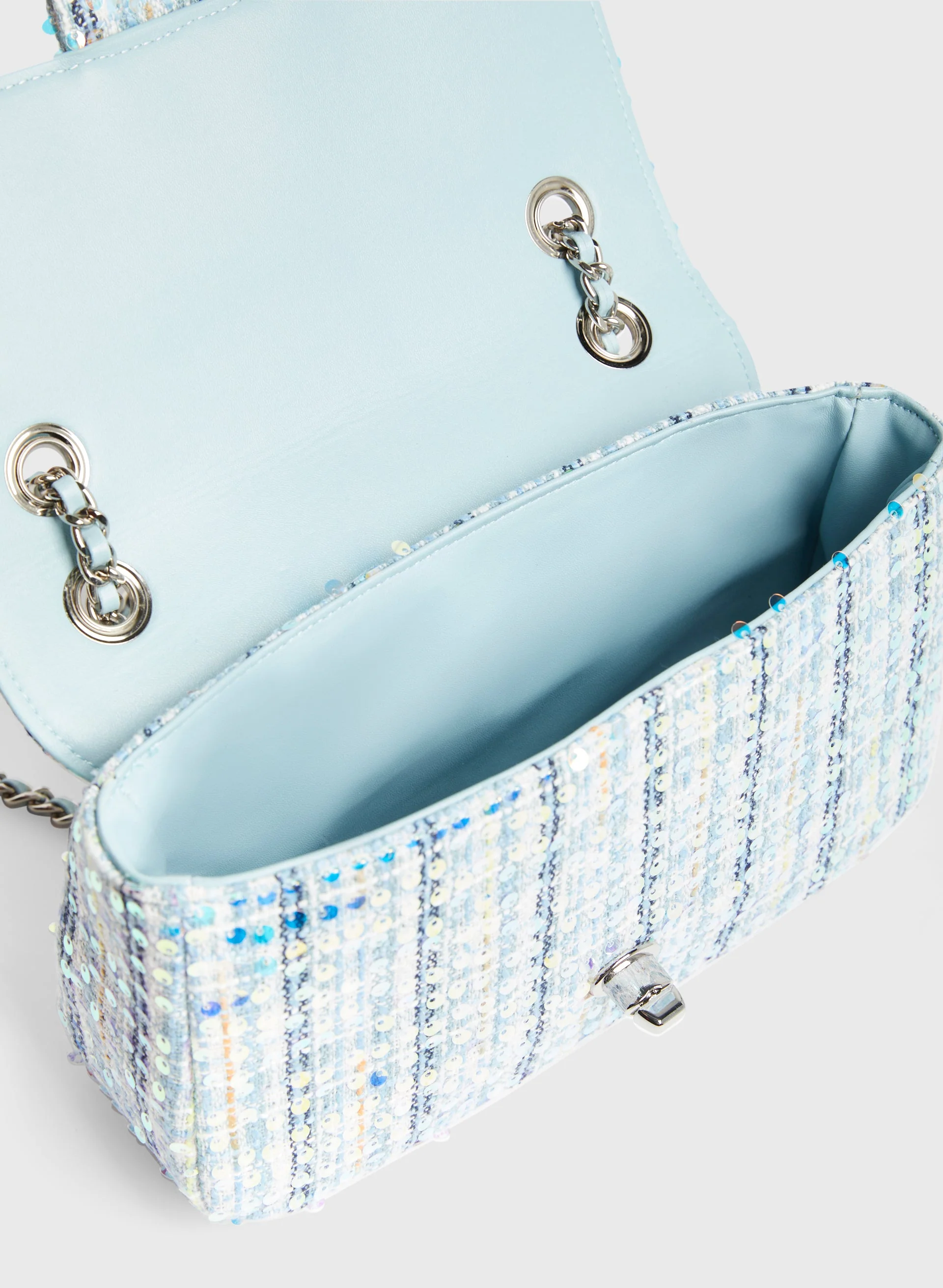 Sequin Tweed Chain Strap Bag - Image 3