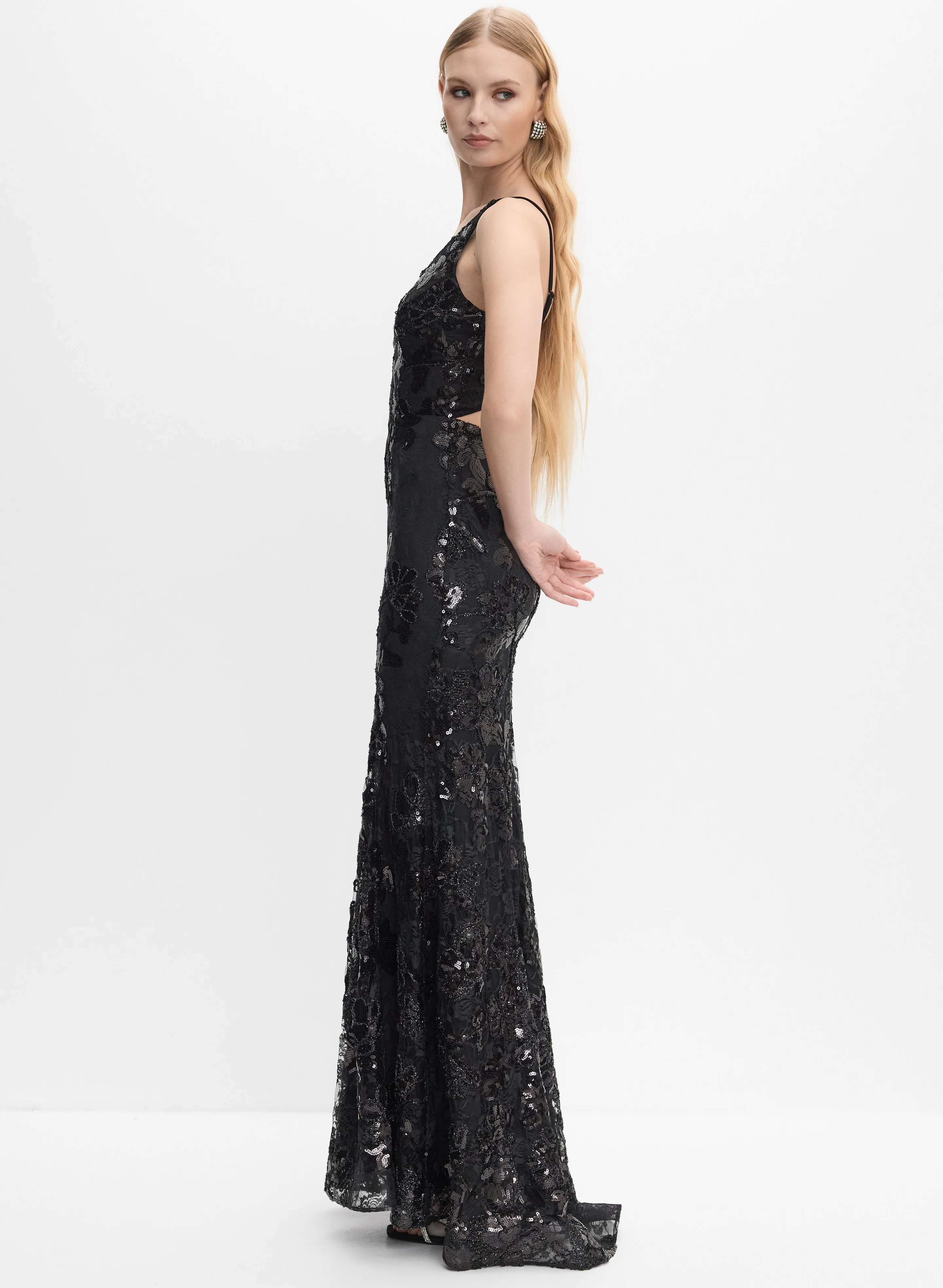Sequined Floral Dress - Image 3