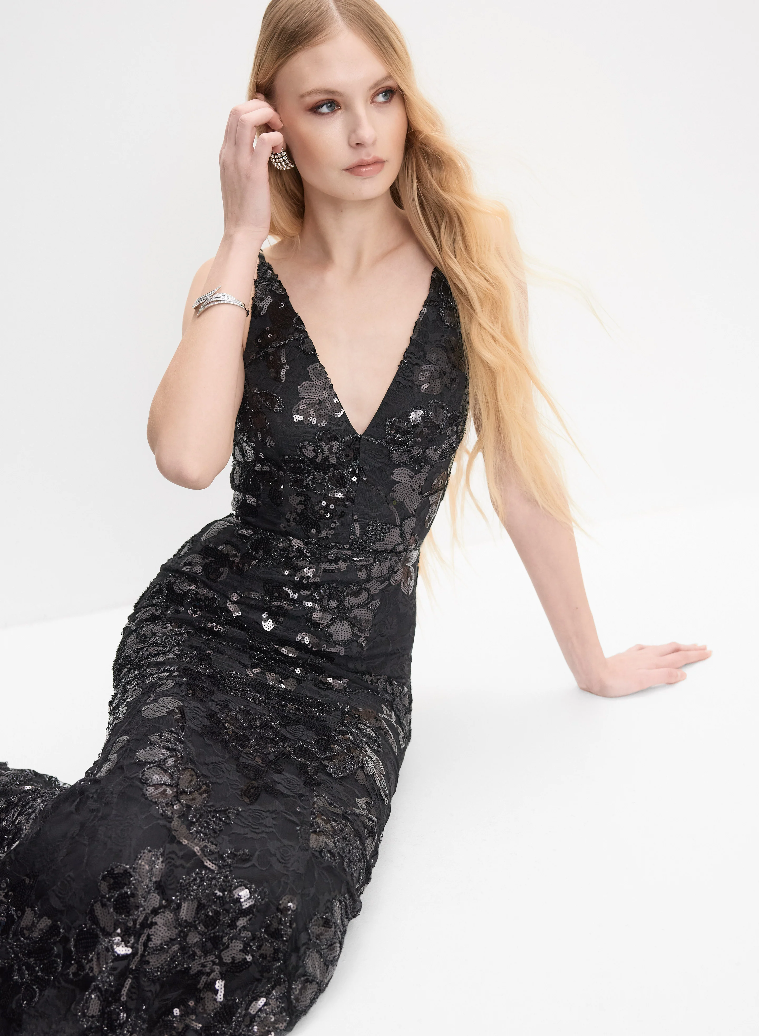 Sequined Floral Dress - Image 8