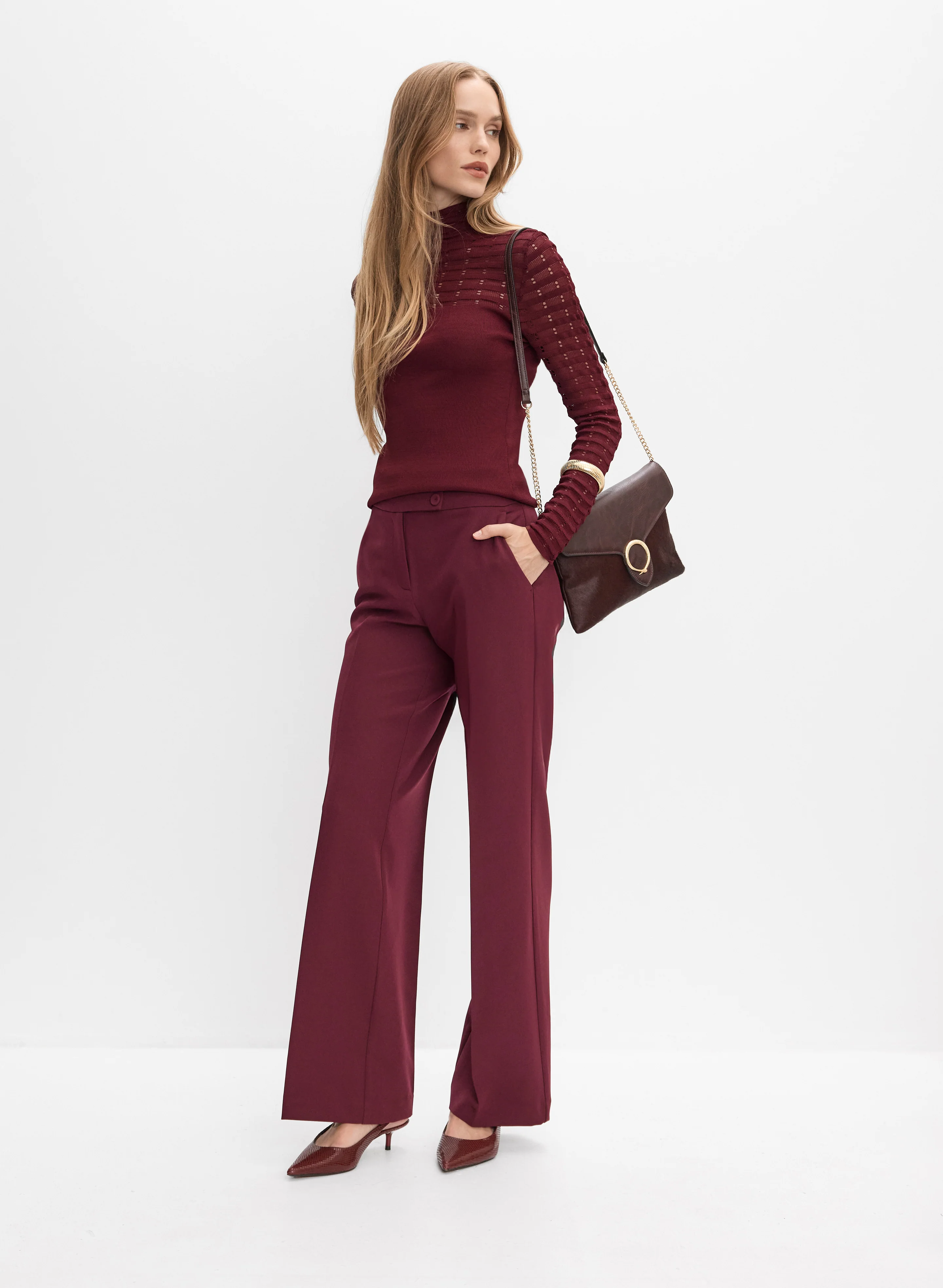 Sheer Striped Detail Sweater - Image 3