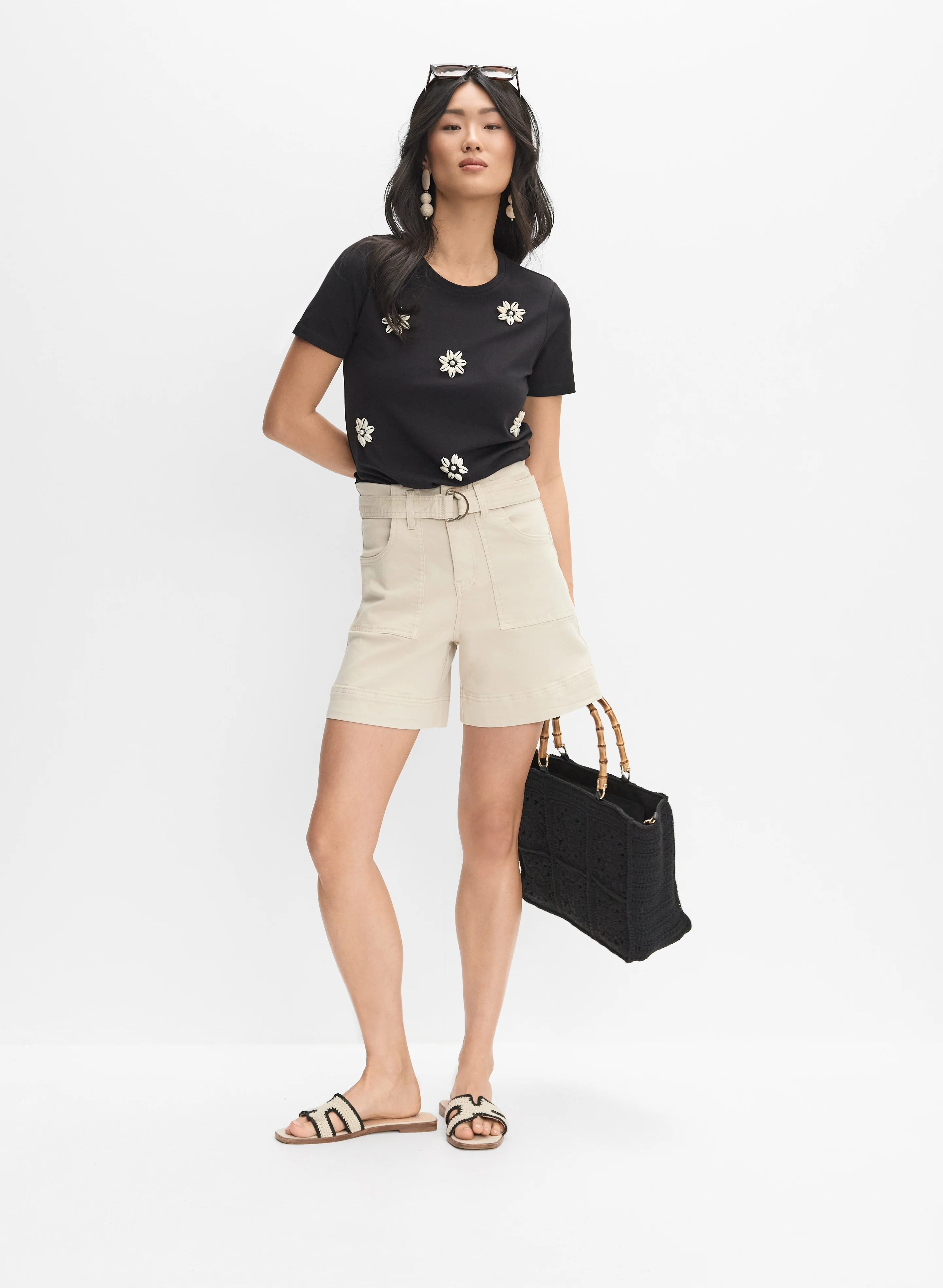 Shell Detail Cotton-Modal T-Shirt - Image 3