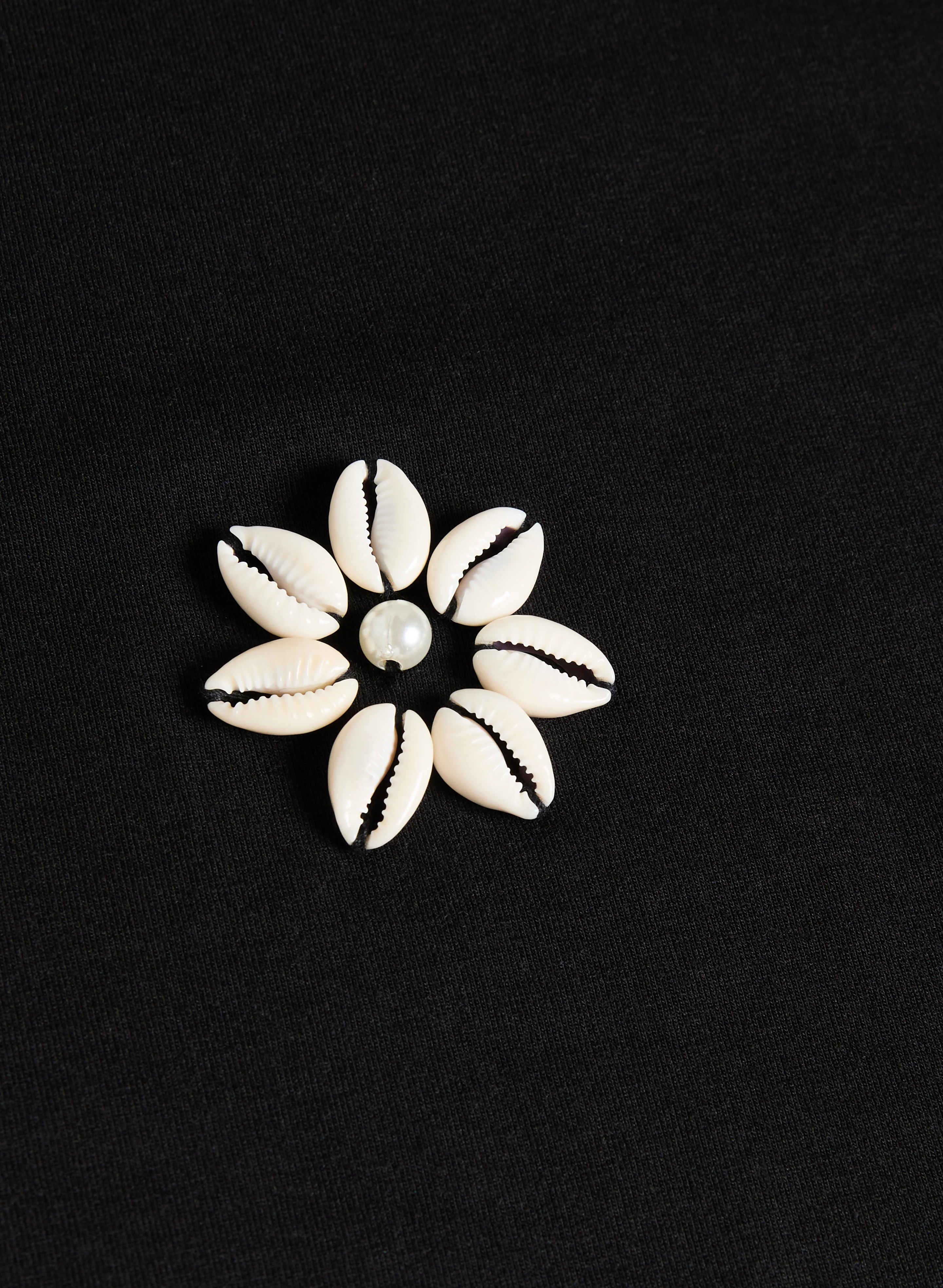 Shell Detail Cotton-Modal T-Shirt - Image 7