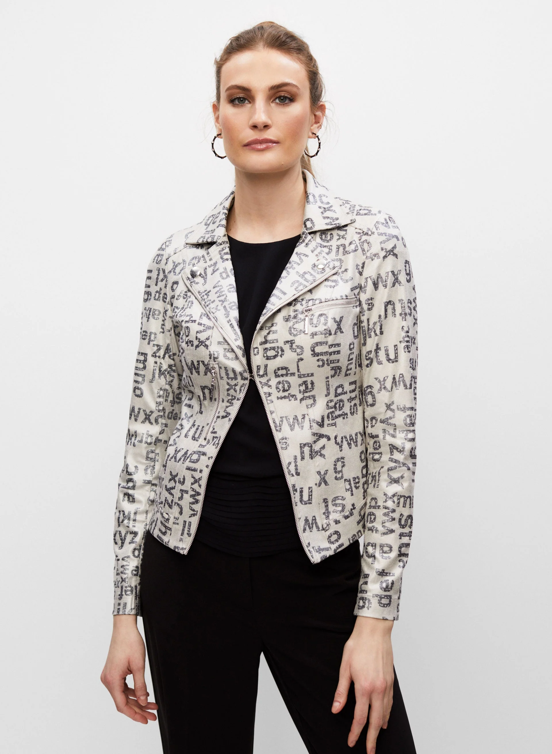 Short Letter Print Jacket - Image 5