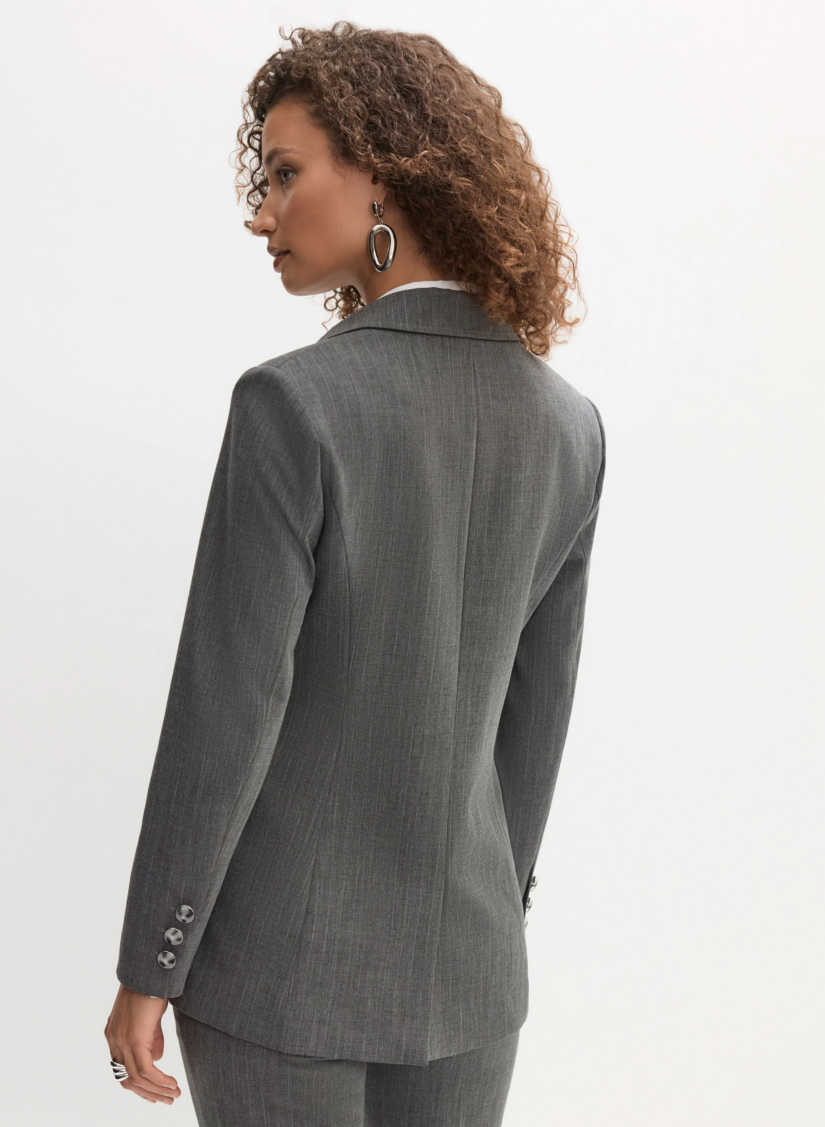 Pinstripe Single-Button Blazer - Image 5
