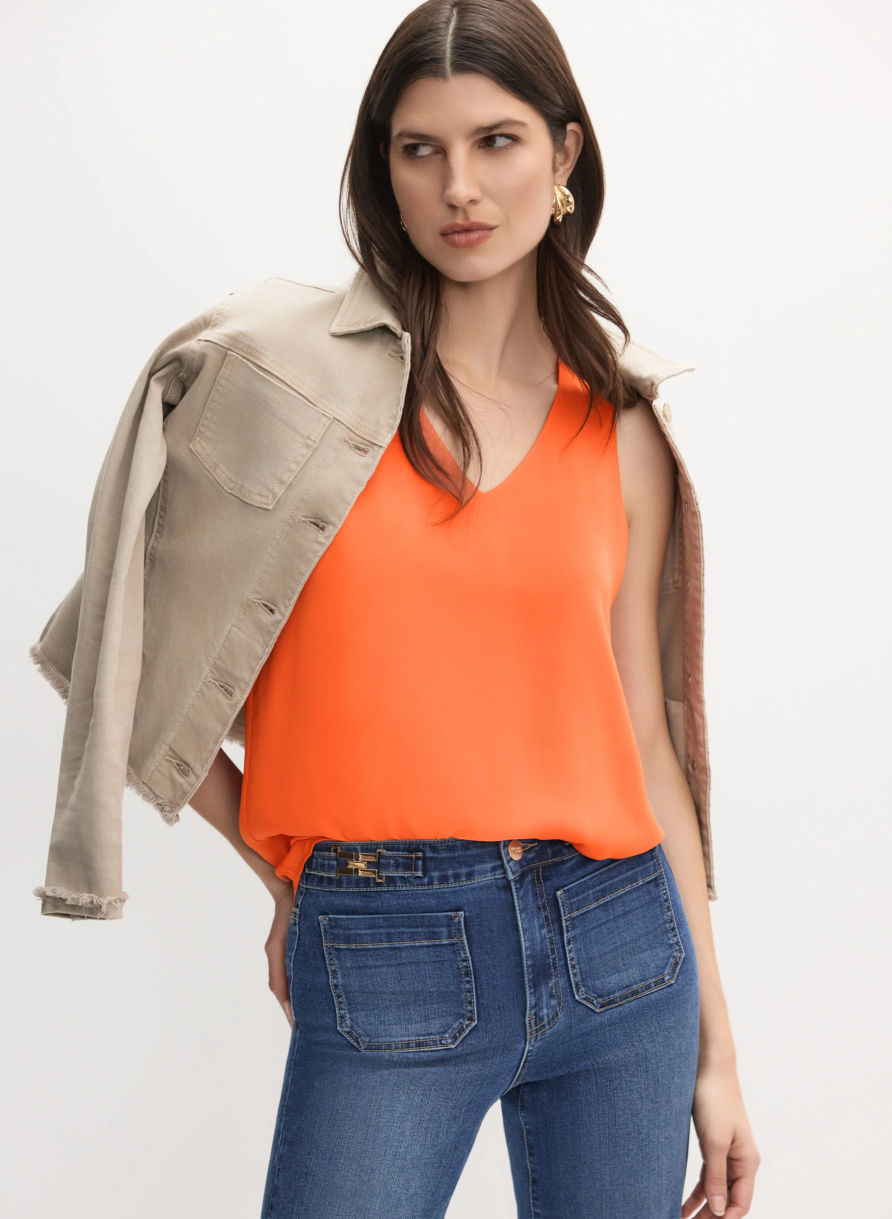 Sleeveless Crepe Blouse