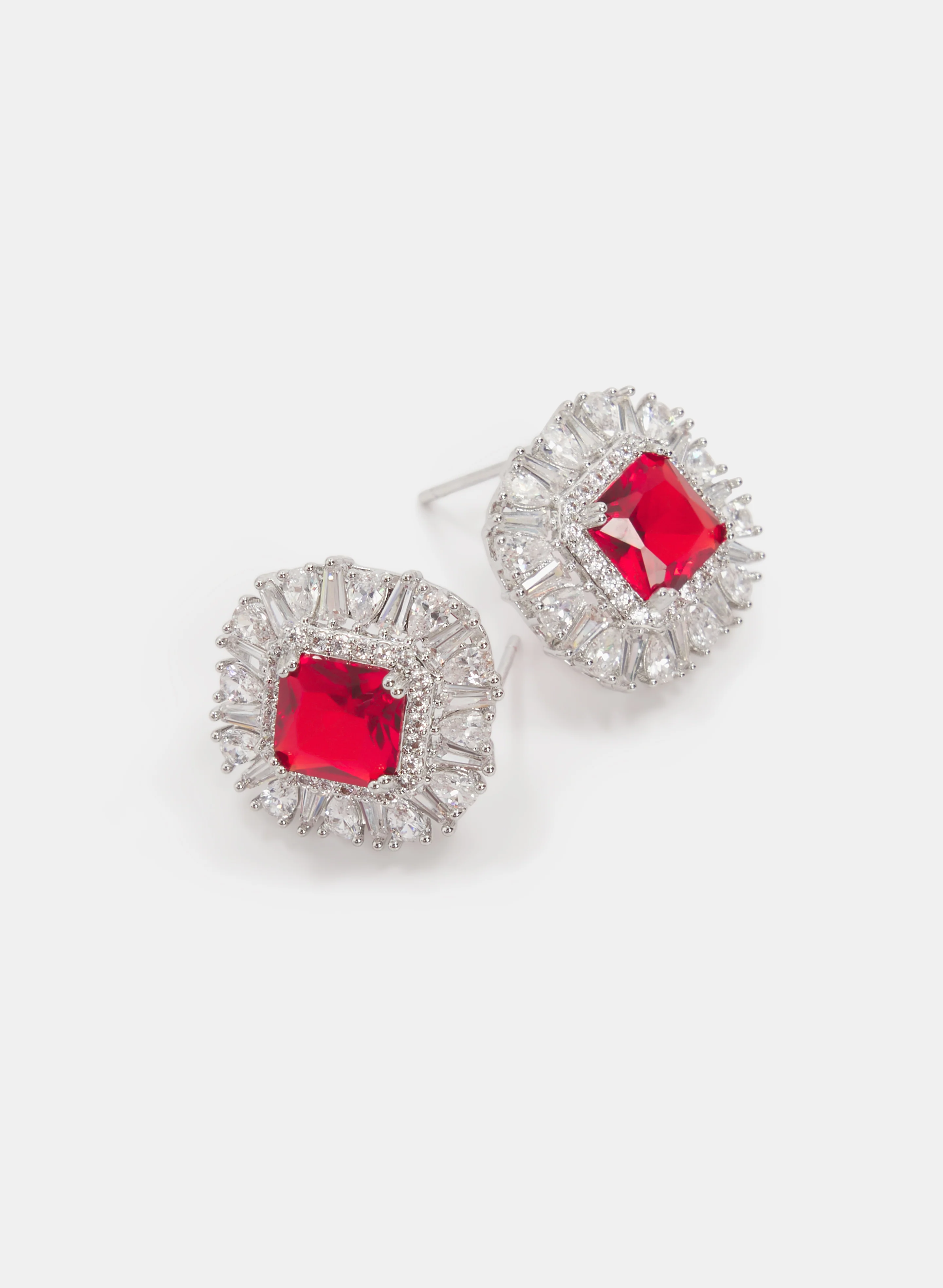 Square Cubic Zirconia Earrings - Image 2
