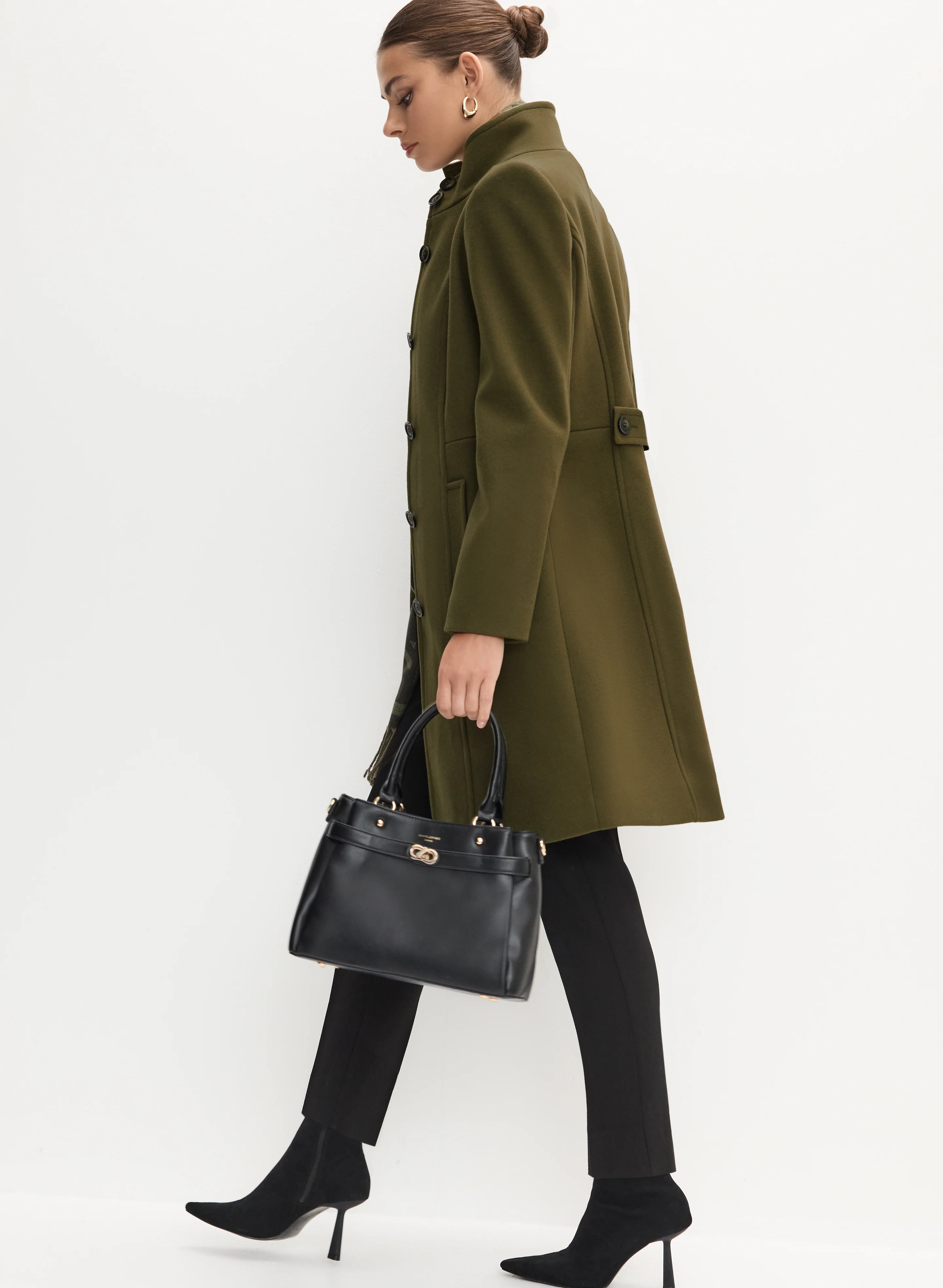 Stand Collar Wool-Blend Coat - Image 2