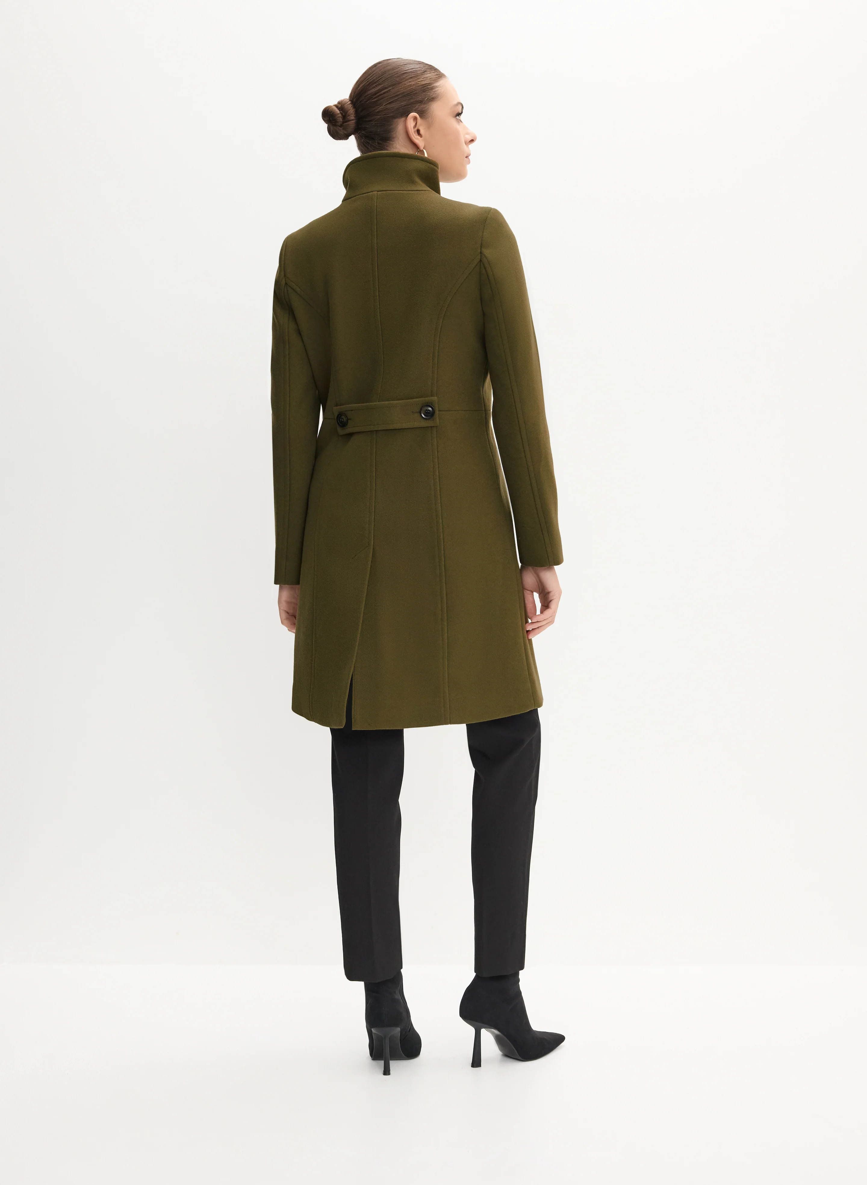 Stand Collar Wool-Blend Coat - Image 3