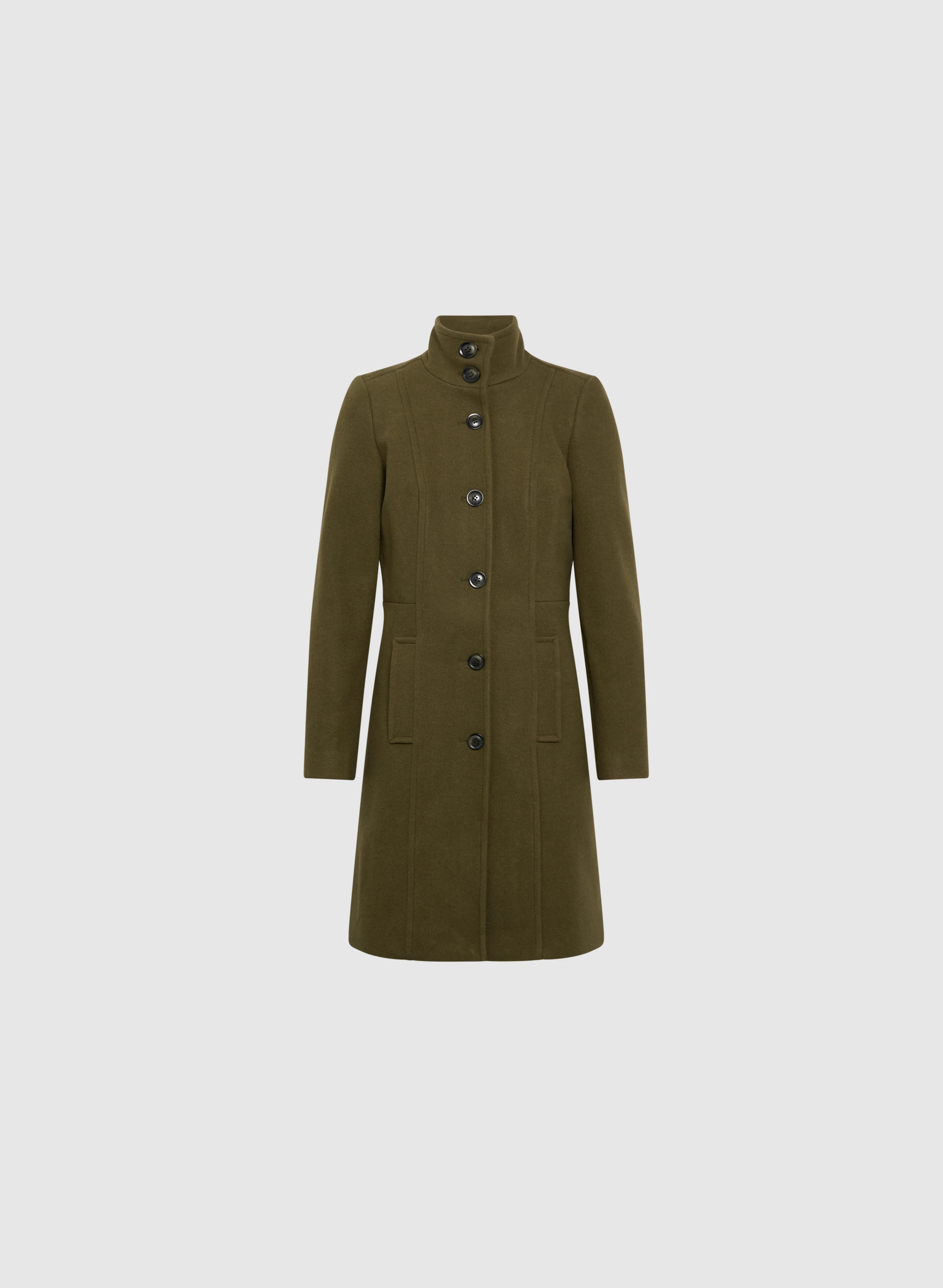 Stand Collar Wool-Blend Coat - Image 6