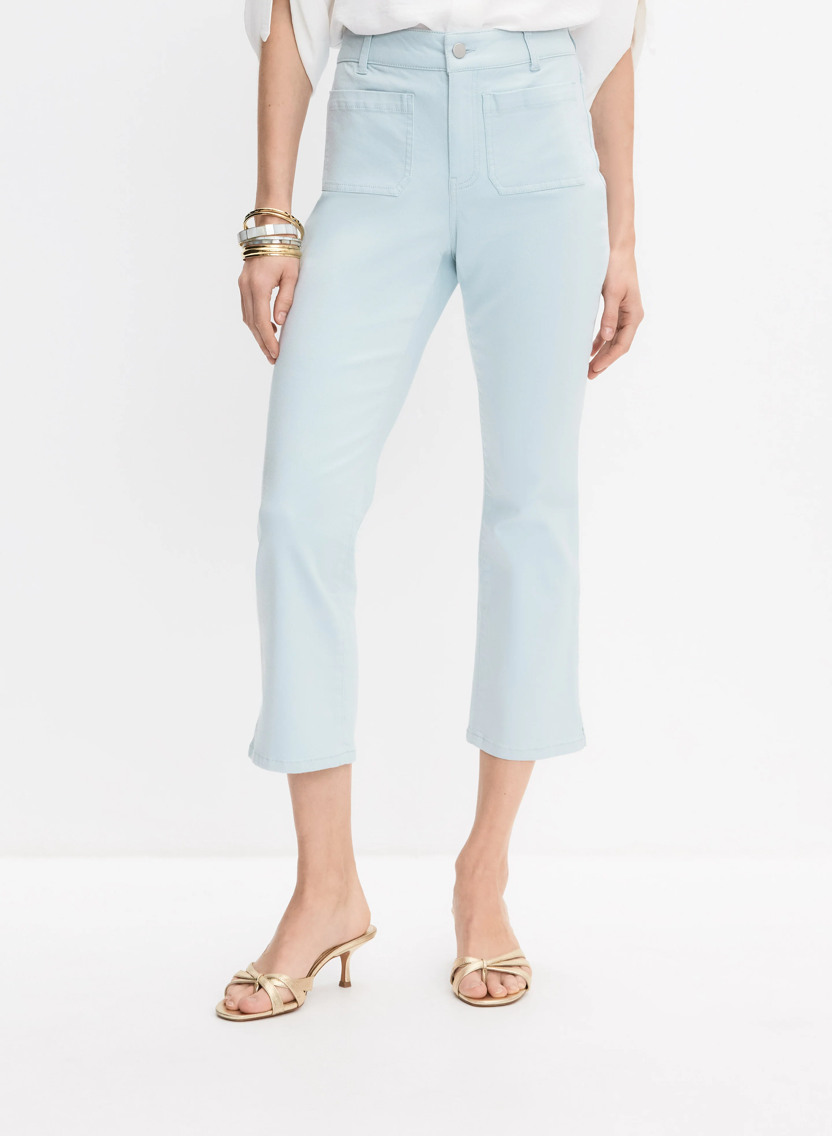Straight-Leg Denim Capris