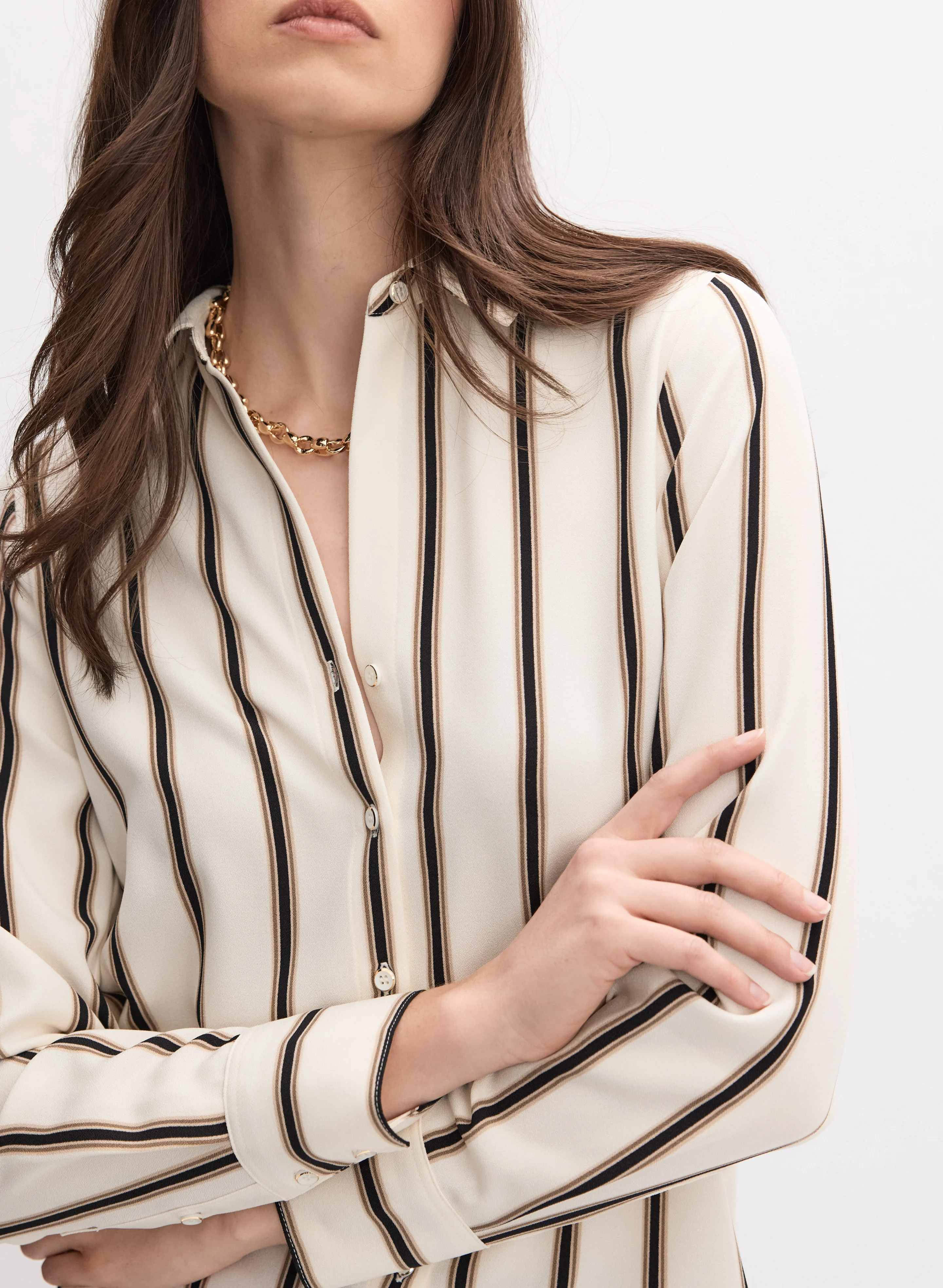 Striped Button-Down Blouse - Image 2