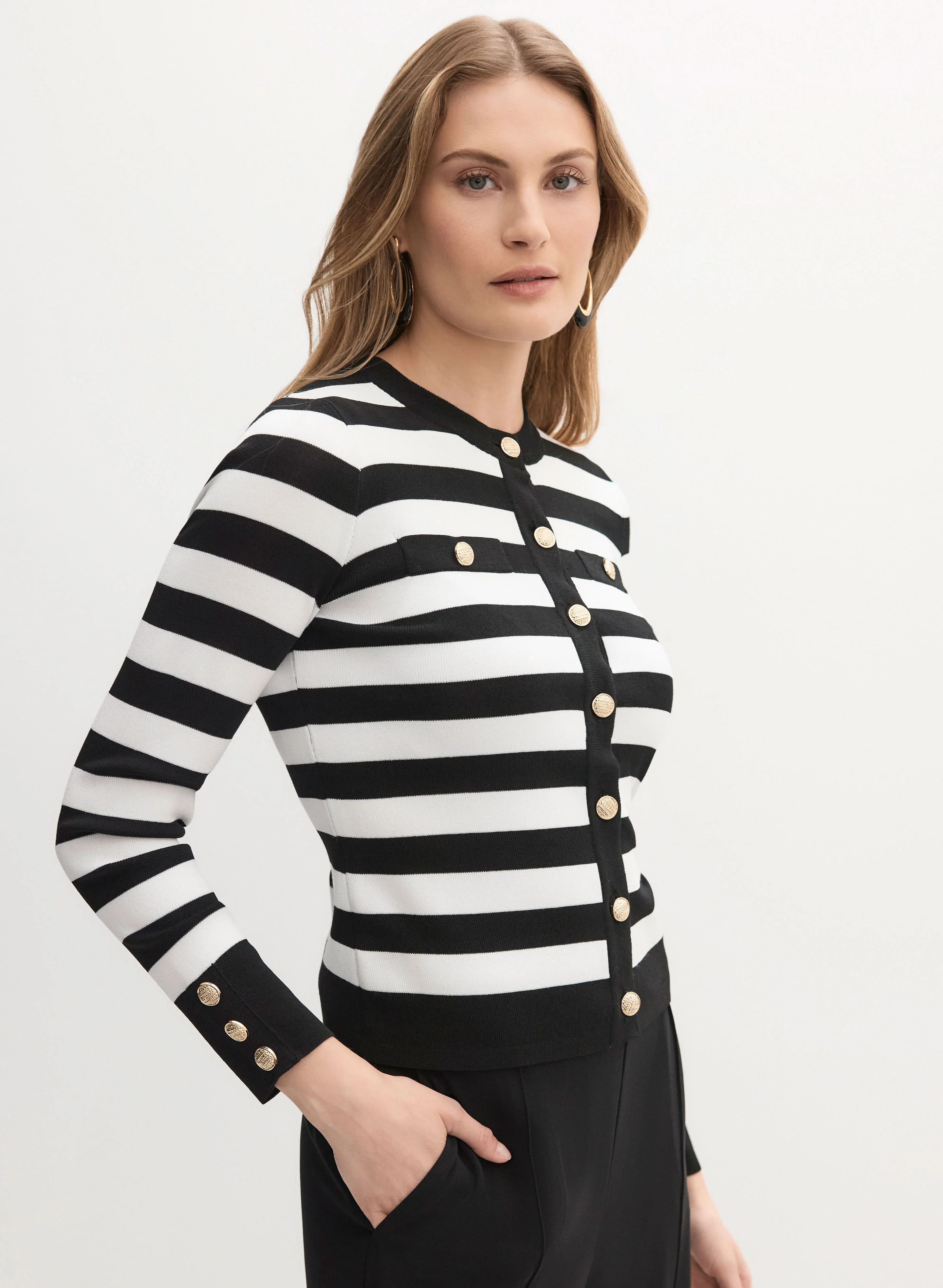 Striped Button-Up Sweater - Image 5