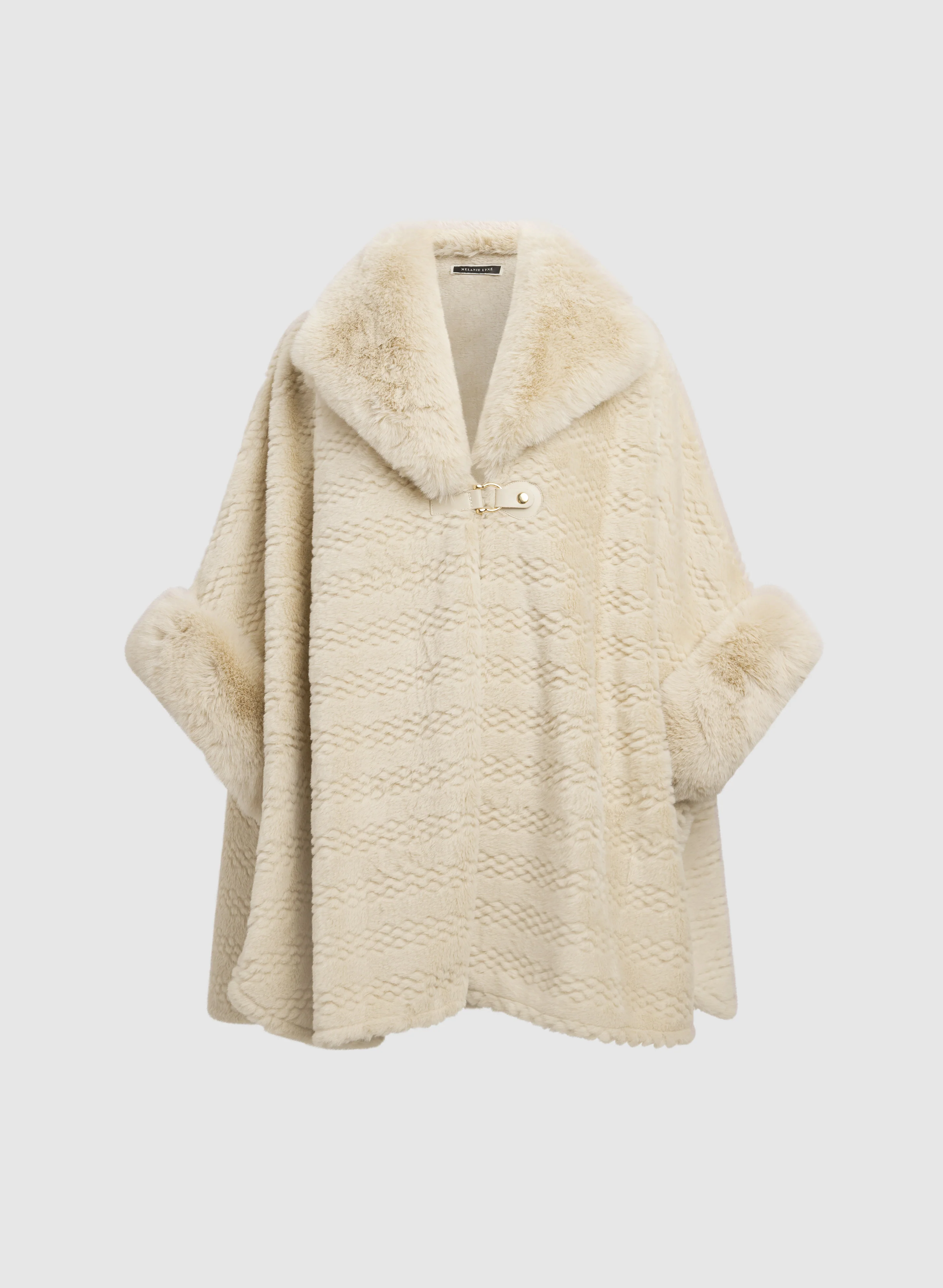 Textured Faux-Fur Poncho - Image 6