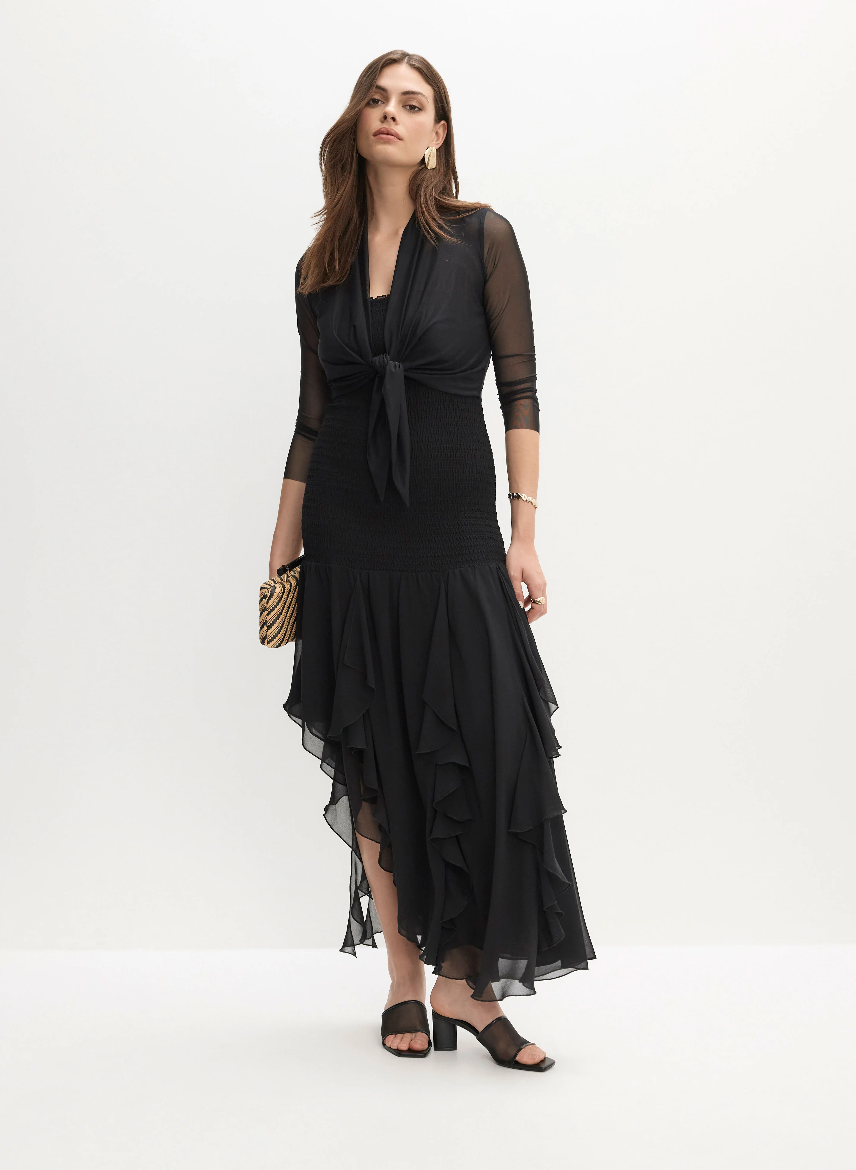 Tie-Front Mesh Bolero - Image 3